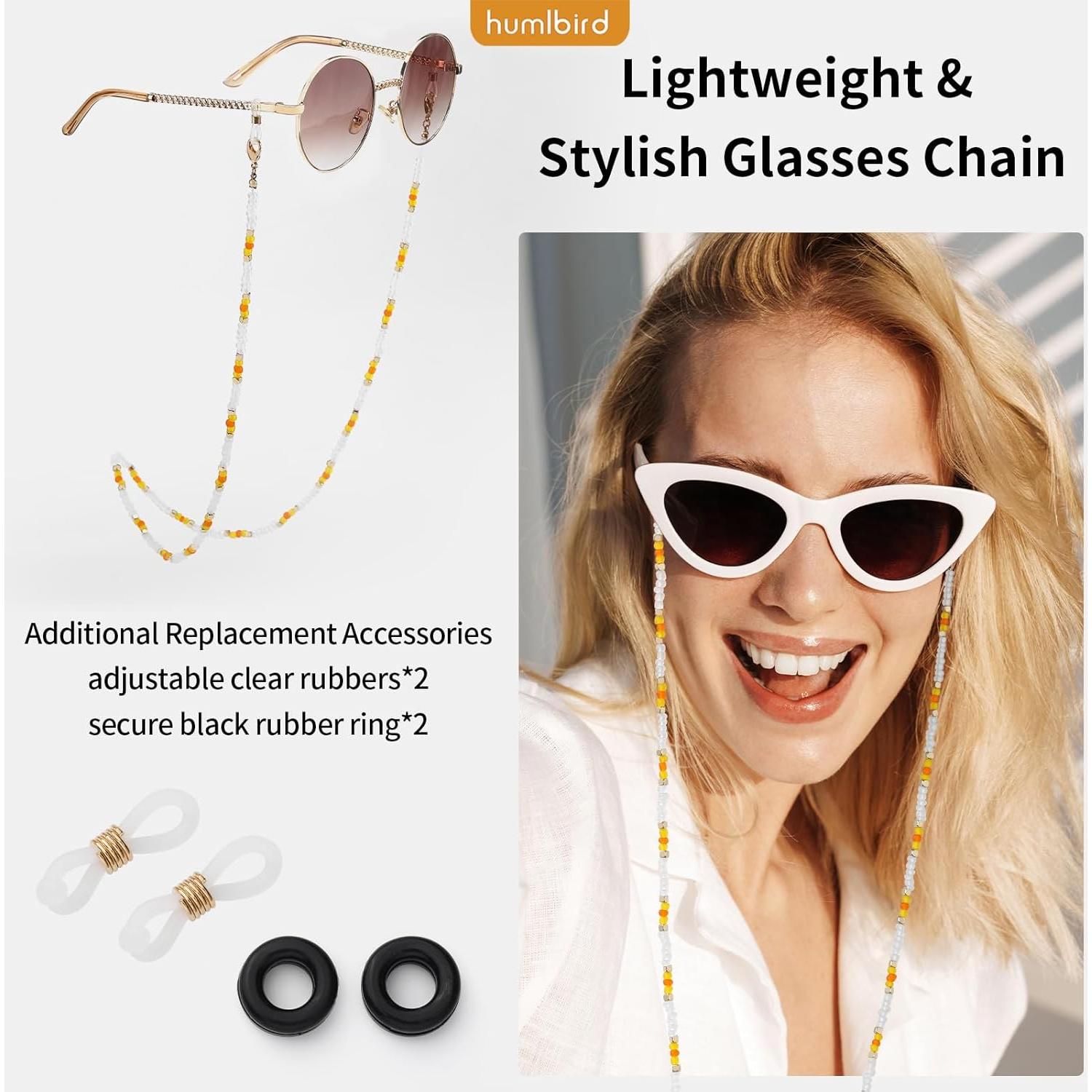 Cadena de Gafas Humlbird Amarilla para Mujeres 74 cm