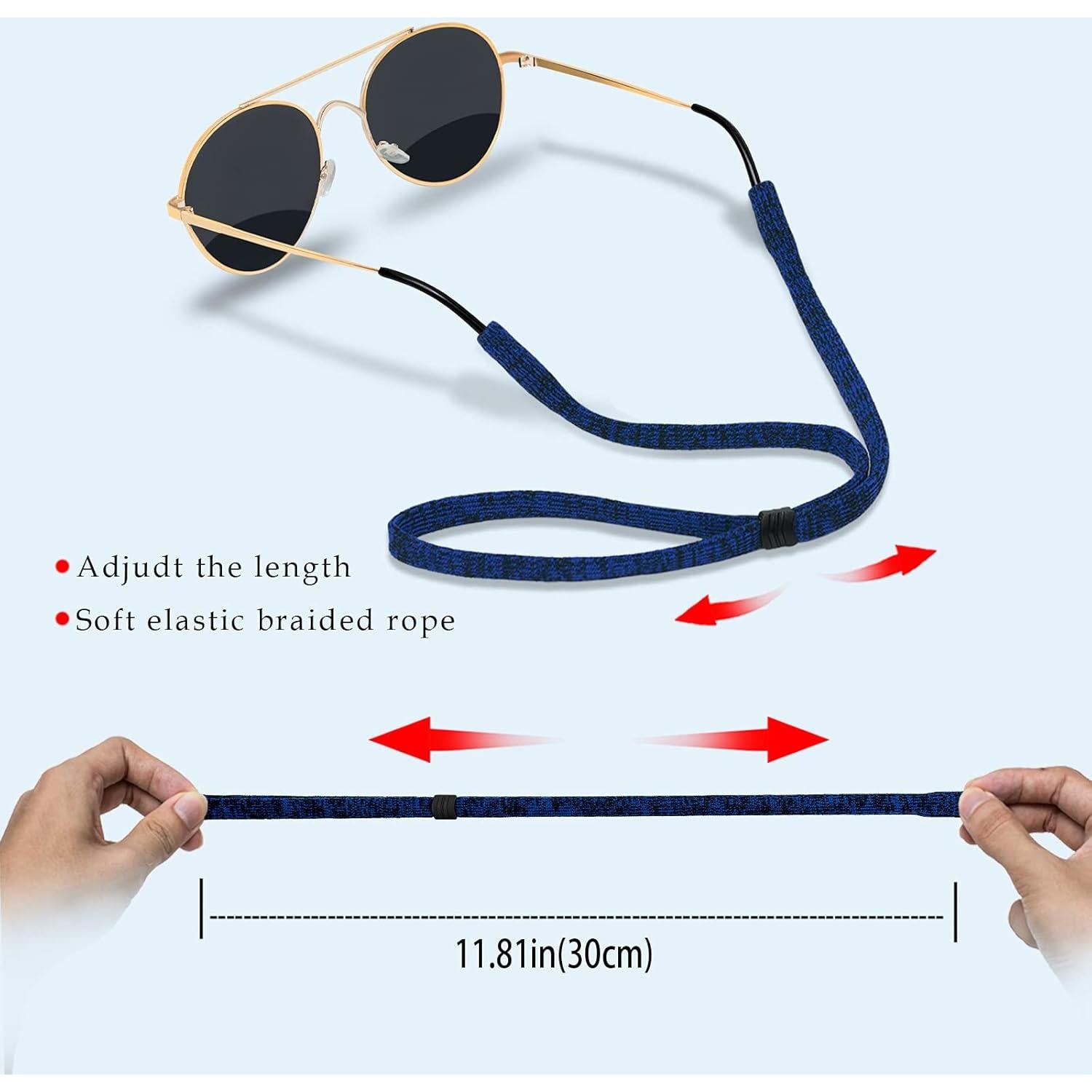 Correa Ajustable para Gafas 2 PCS Nylon Spandex Unisex