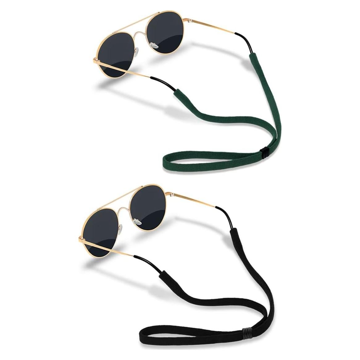 Correa Ajustable para Gafas 2 PCS - Nylon/Elastano Negro/Verde