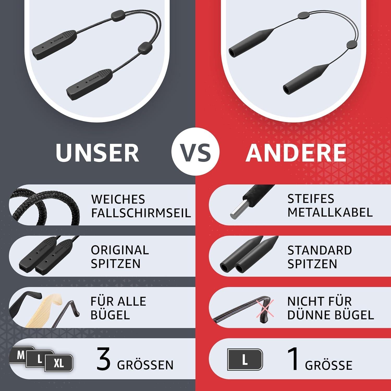 Correa para Gafas NT06L Ajustable 38,1 cm Antideslizante 2 Pcs