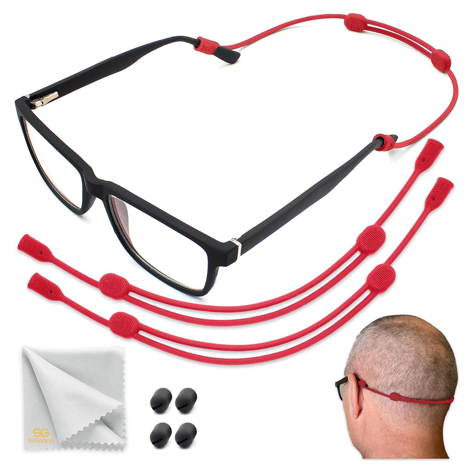Soporte para Gafas SIGONNA - Cordón Silicona Ajustable Rojo