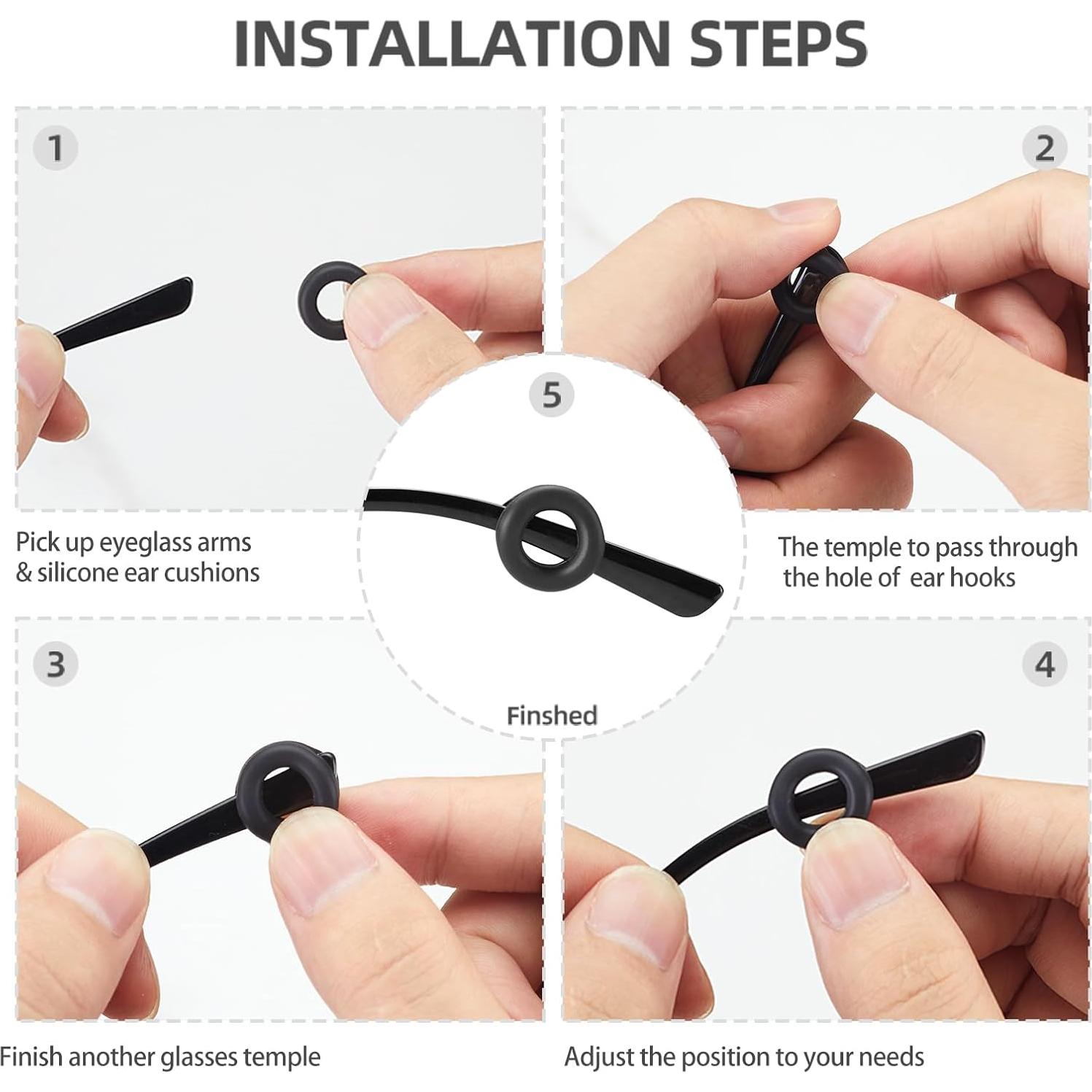 Cojines para orejas de gafas Omnful 12 pares antideslizantes