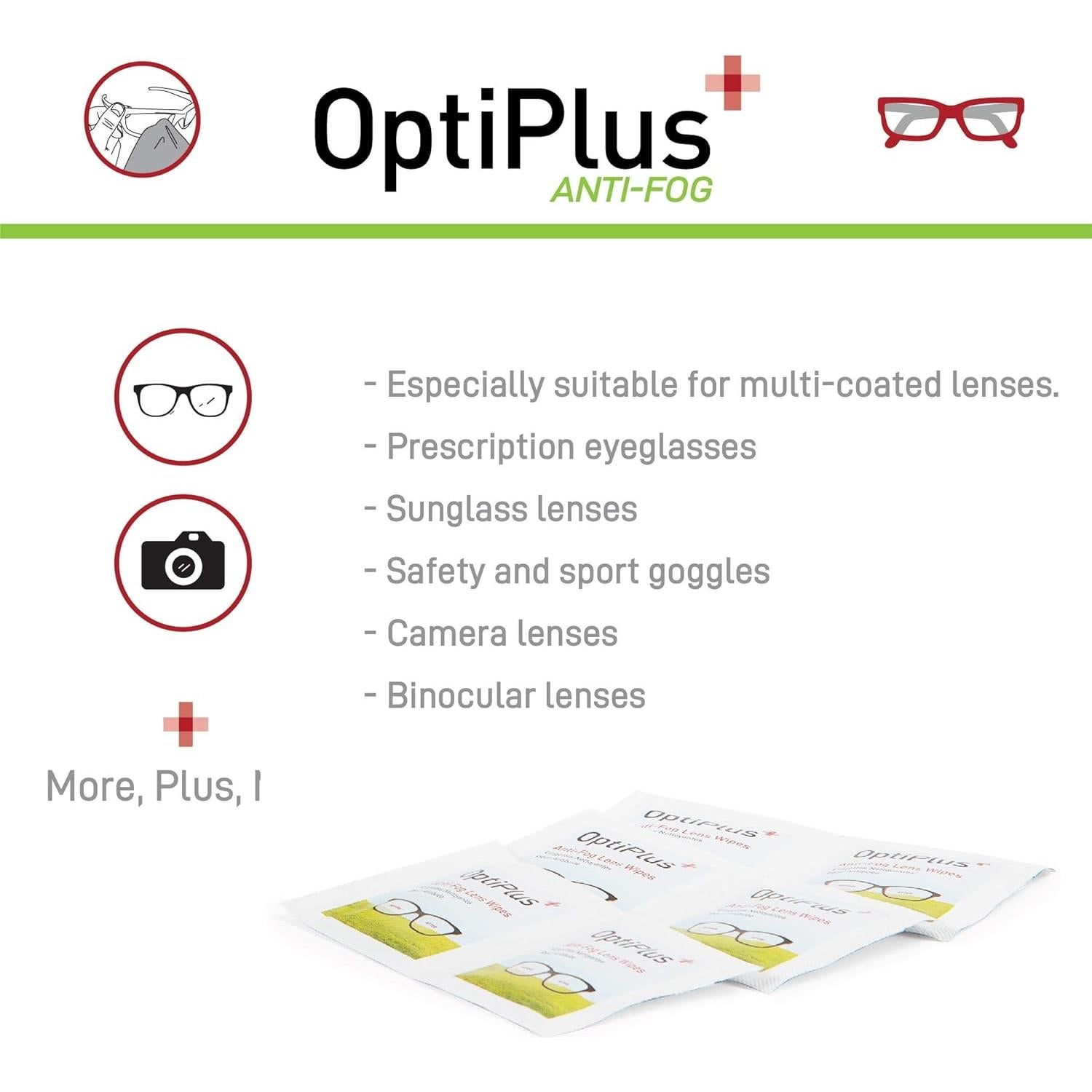Toallitas Antivaho OptiPlus 30 Unidades Limpieza Lentes