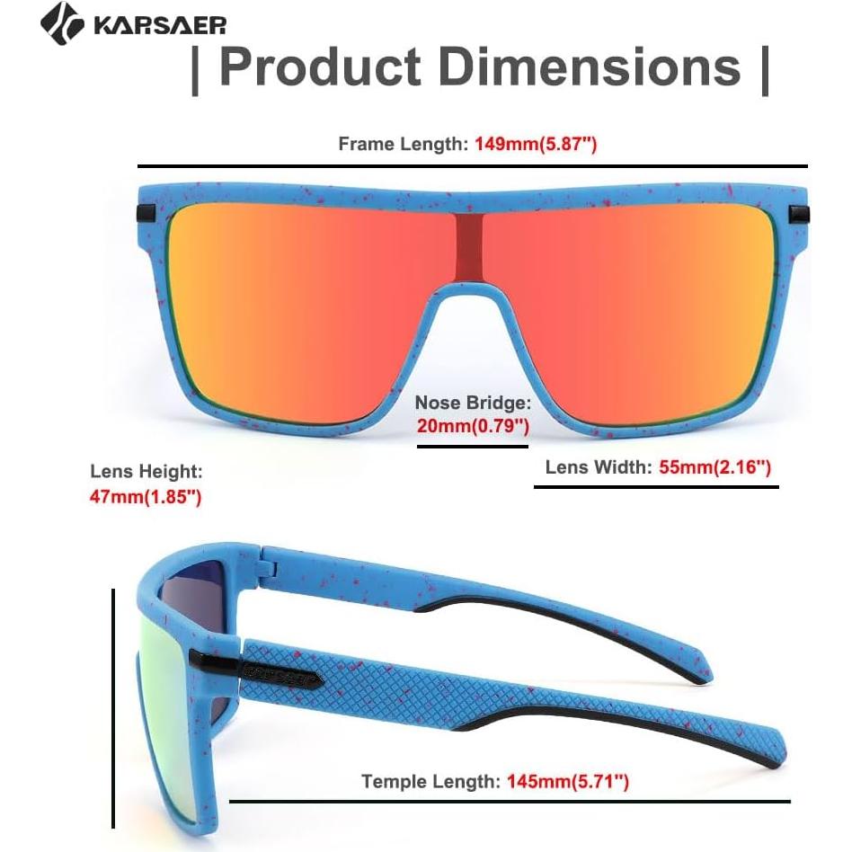 Gafas de sol Karsaer TR90 polarizadas para hombres cuadradas
