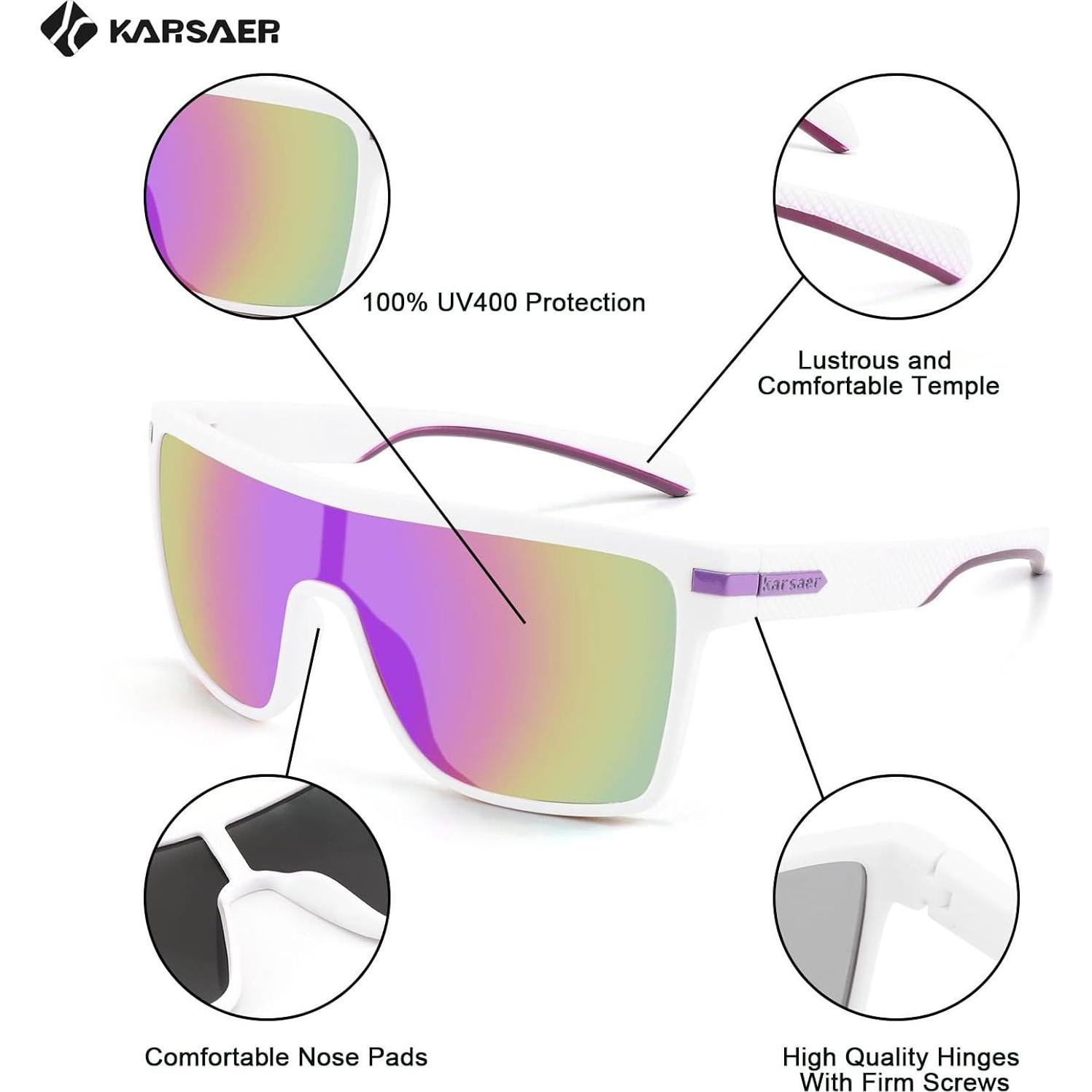 Gafas de sol Karsaer TR90 polarizadas para hombres deportivas