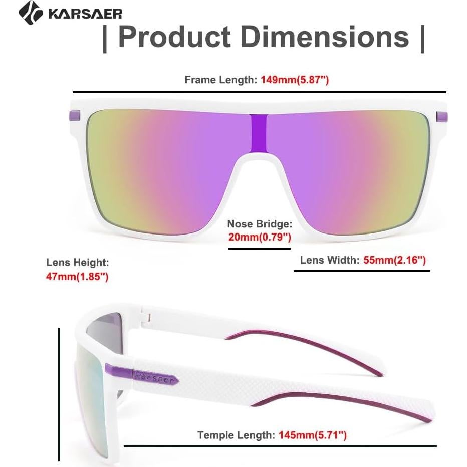 Gafas de sol Karsaer TR90 polarizadas para hombres deportivas