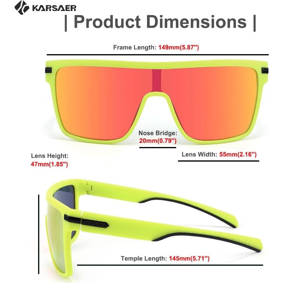 Gafas de sol Karsaer TR90 polarizadas para hombres deportivas