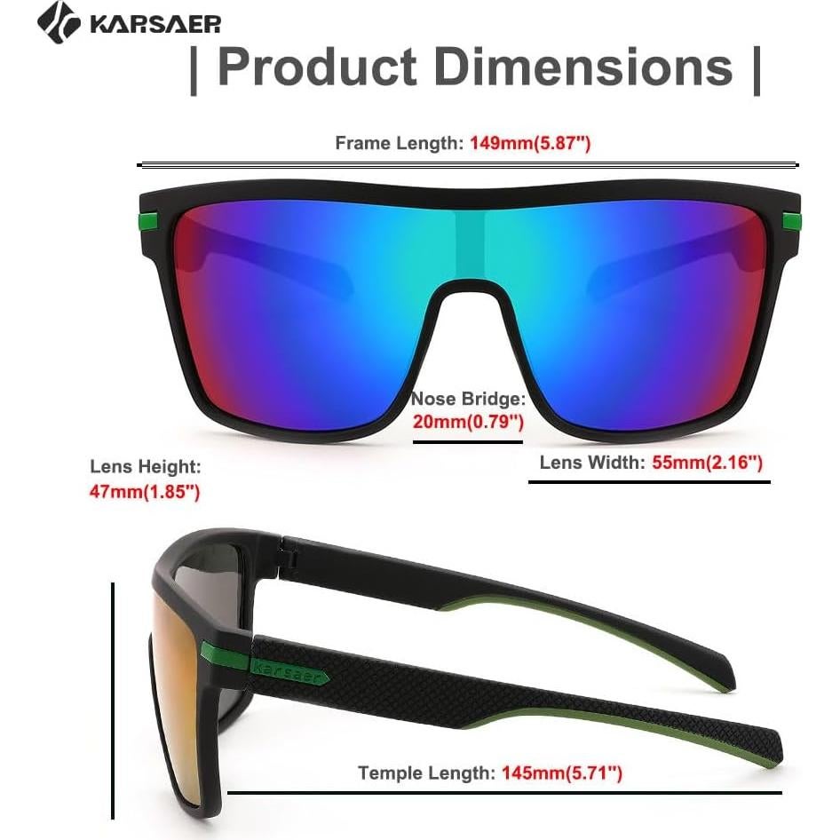 Gafas de sol deportivas Karsaer TR90 polarizadas para hombres