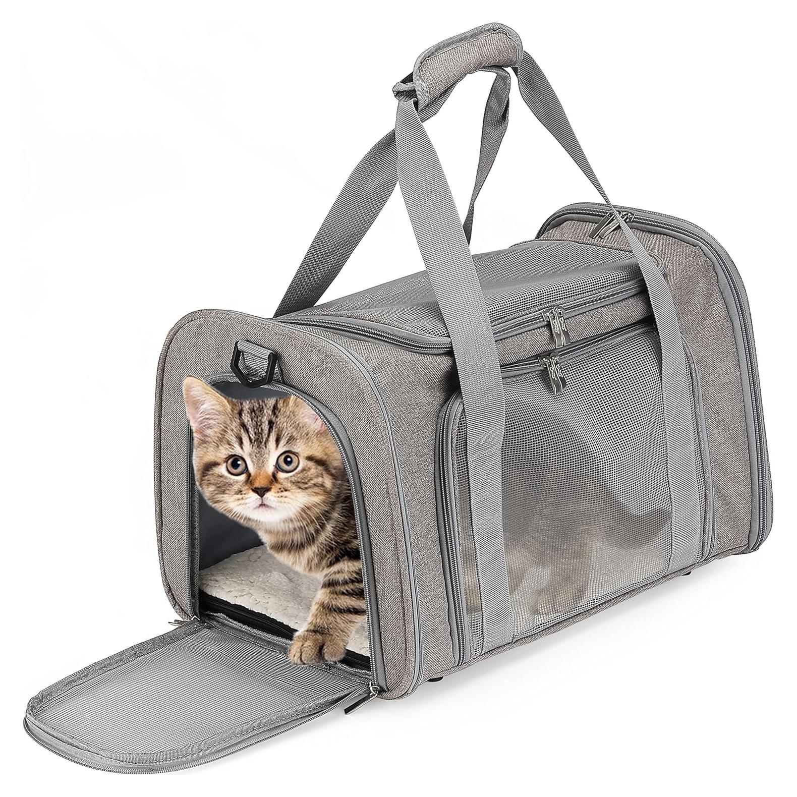 Transportín para mascotas Mr. Pen 44x28x29 cm Gris