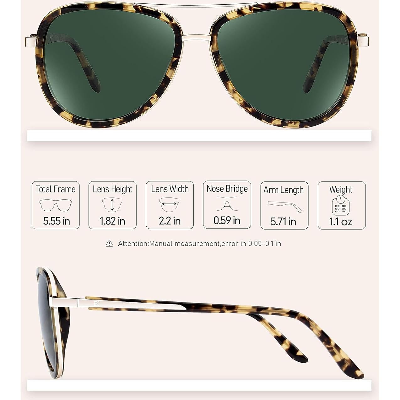 Gafas de sol BIRCEN para mujeres UV400 - Marco acetato