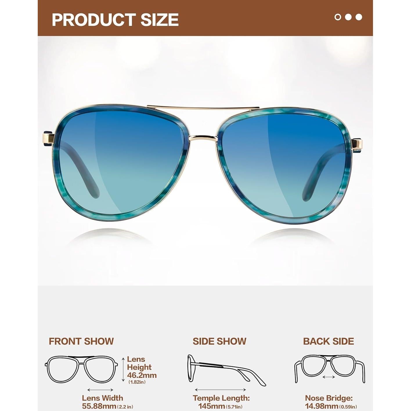 Gafas de sol BIRCEN para mujeres UV400 - Marco acetato