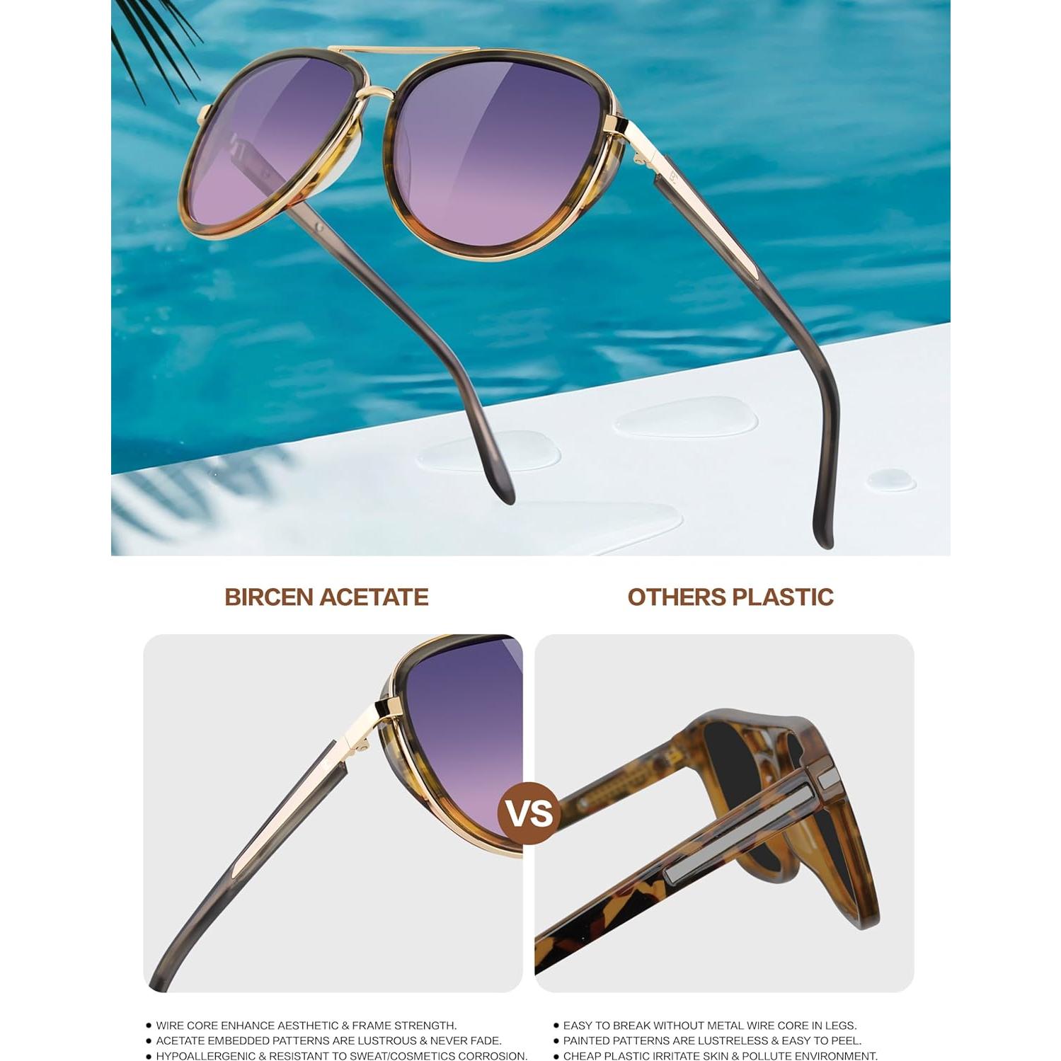 Gafas de sol BIRCEN para mujeres UV400 - Marco acetato