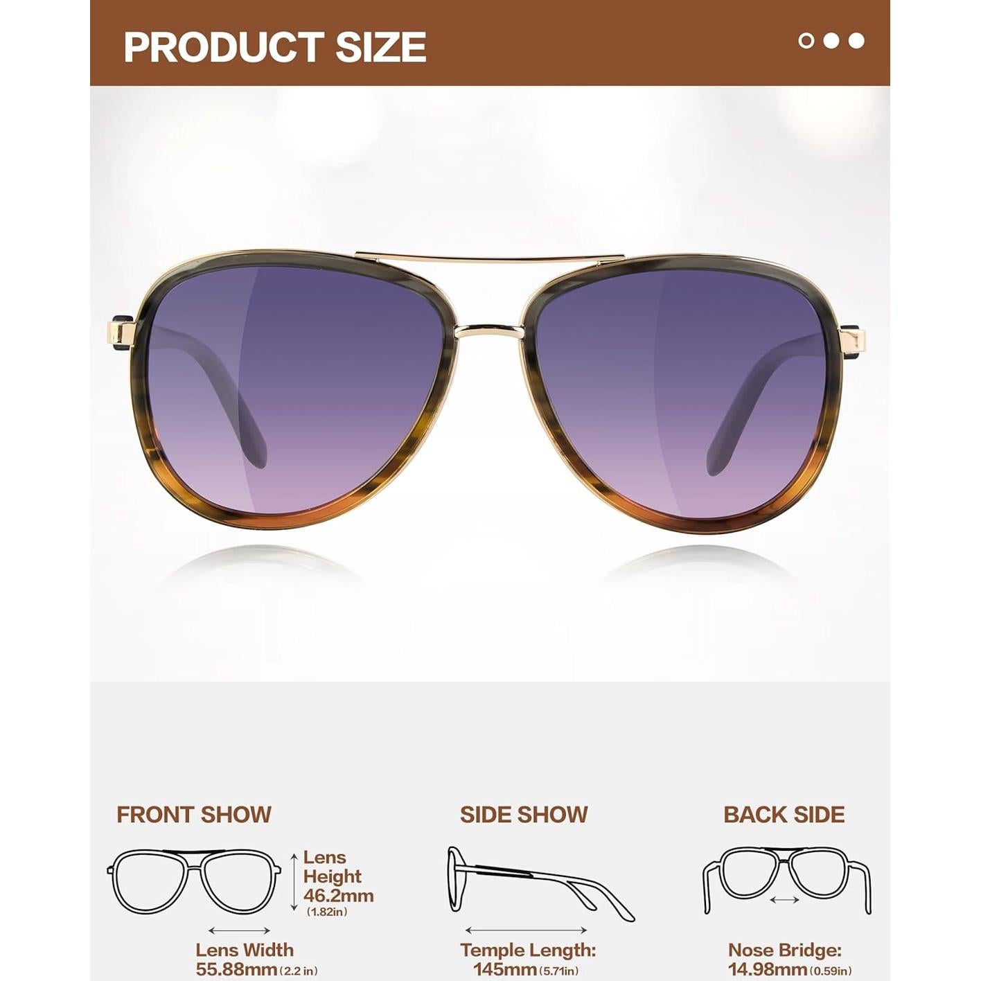 Gafas de sol BIRCEN para mujeres UV400 - Marco acetato