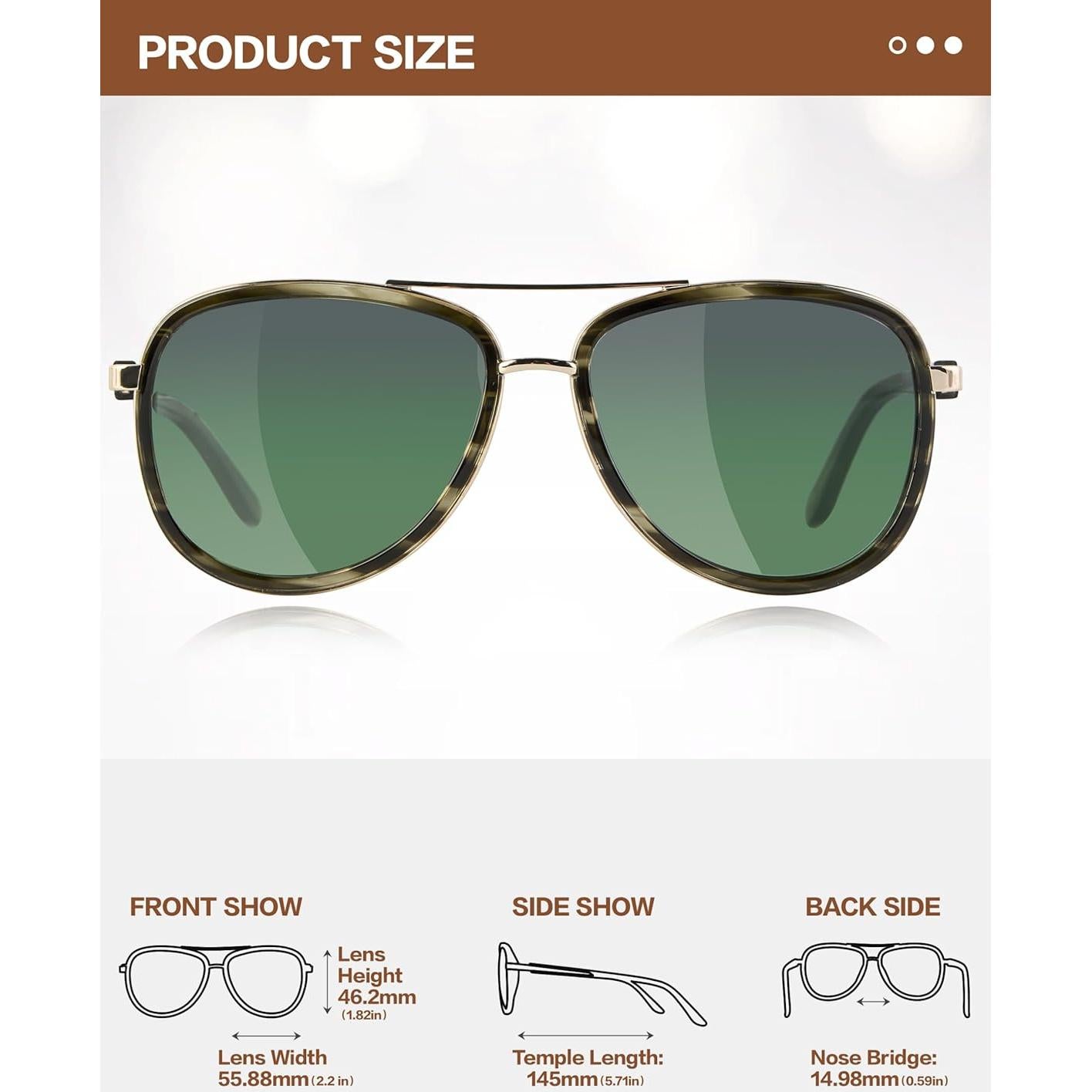 Gafas de sol BIRCEN para mujeres UV400 - Marco acetato