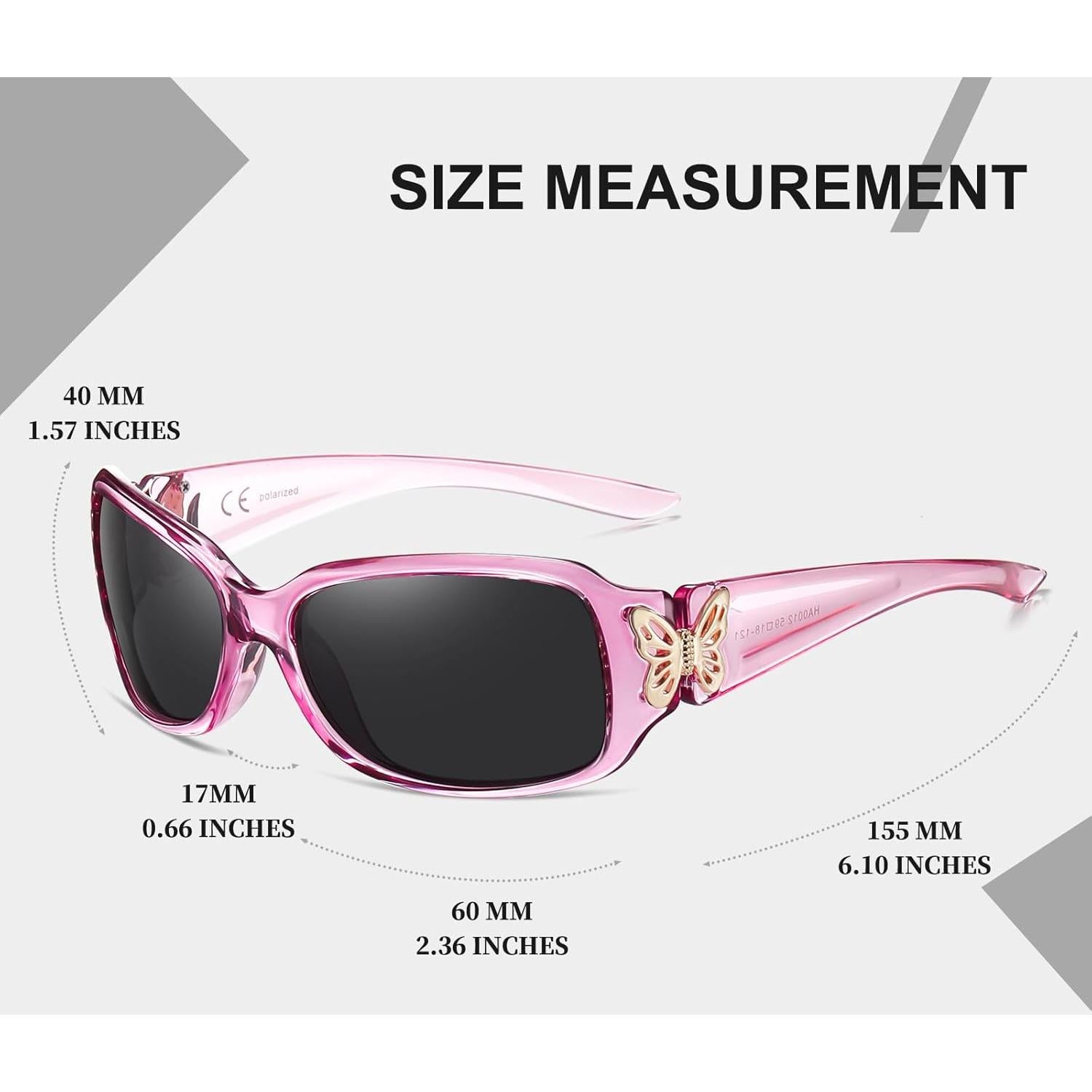 Gafas de sol HAOLOTA para mujeres - Diseño mariposa UV400