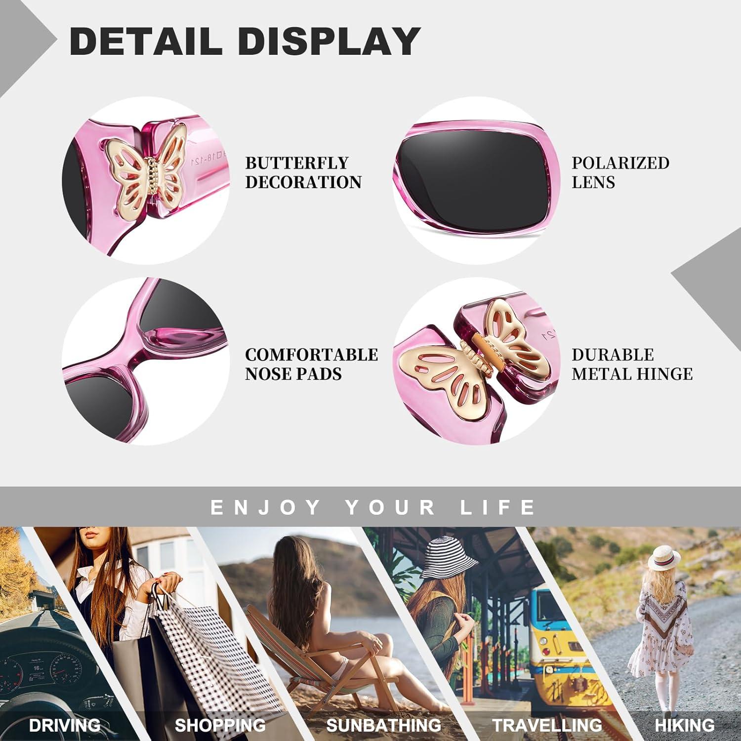 Gafas de sol HAOLOTA para mujeres - Diseño mariposa UV400