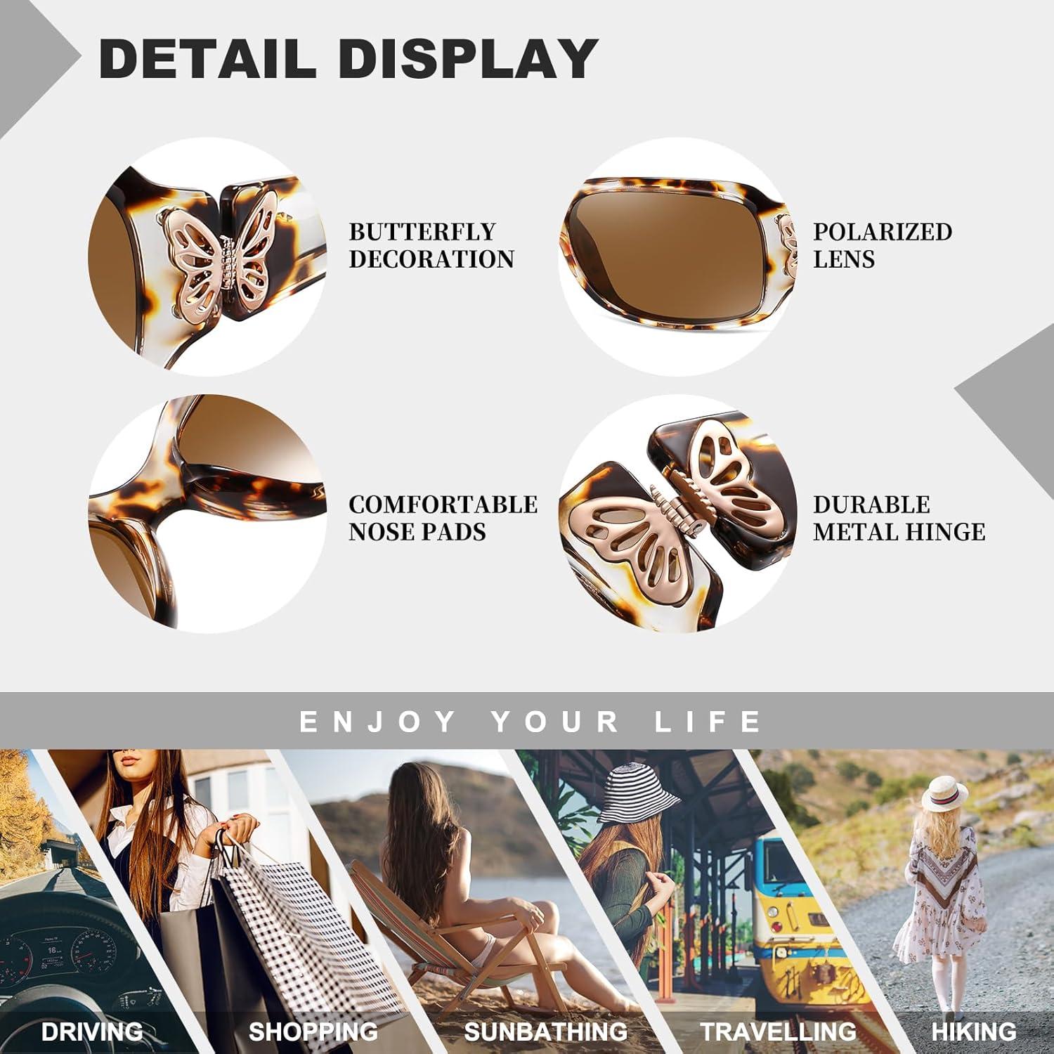 Gafas de sol HAOLOTA para mujeres - Diseño mariposa UV400