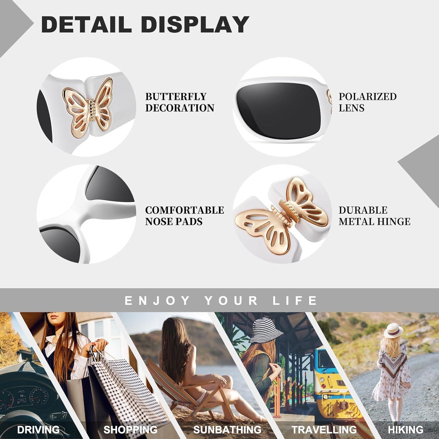 Gafas de sol HAOLOTA para mujeres - Diseño mariposa UV400