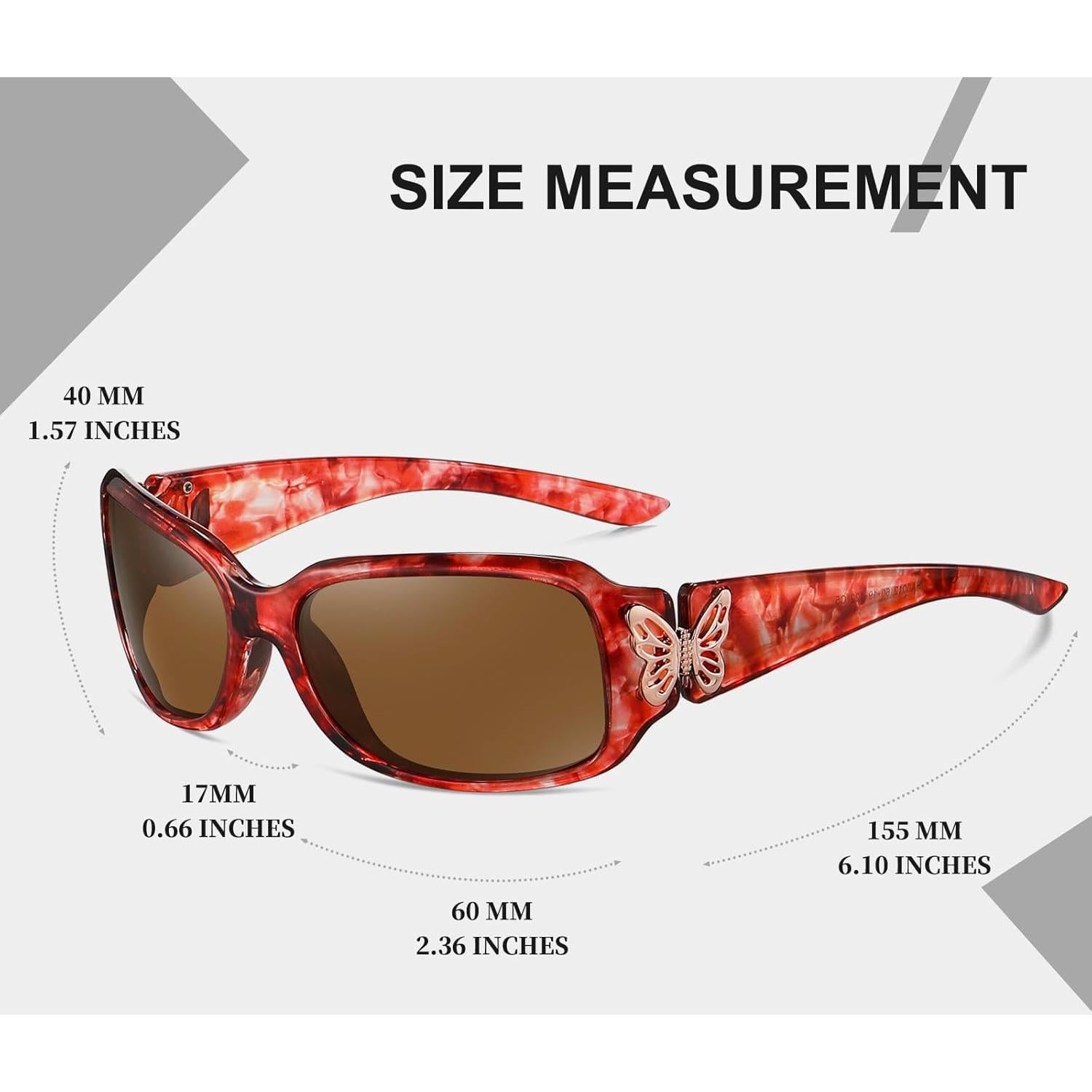 Gafas de sol HAOLOTA para mujeres - Diseño mariposa UV400