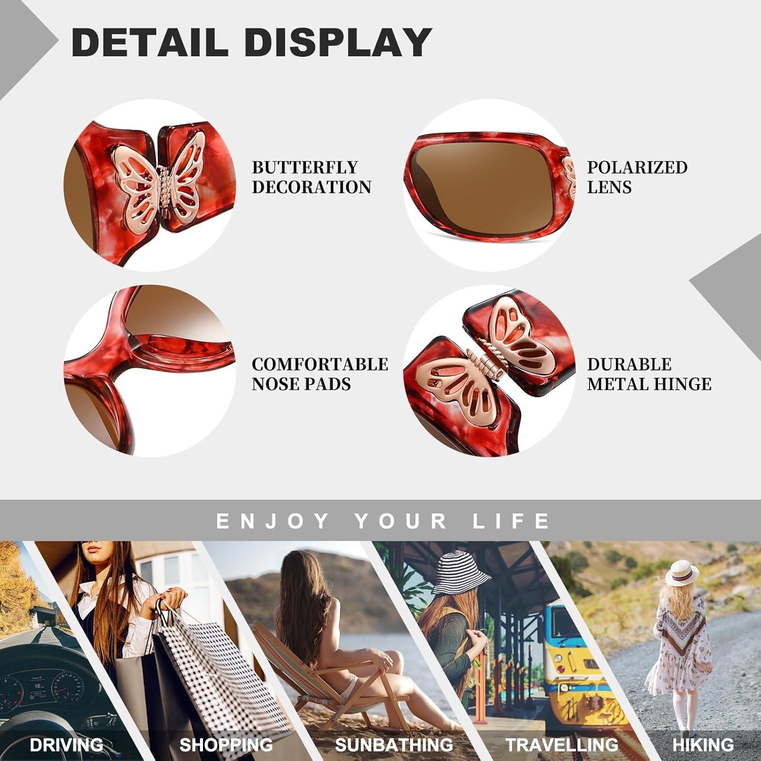 Gafas de sol HAOLOTA para mujeres - Diseño mariposa UV400