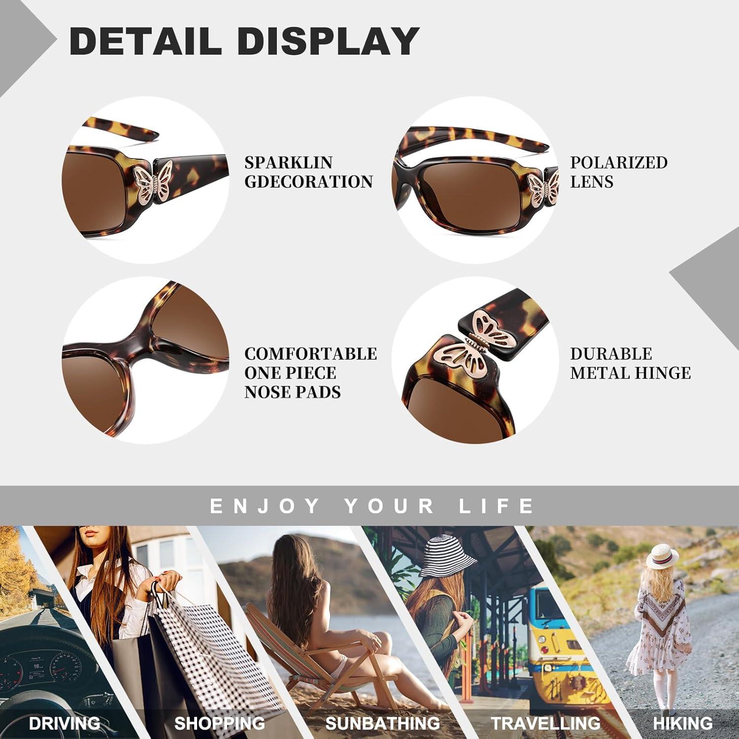 Gafas de sol HAOLOTA para mujeres - Diseño mariposa UV400