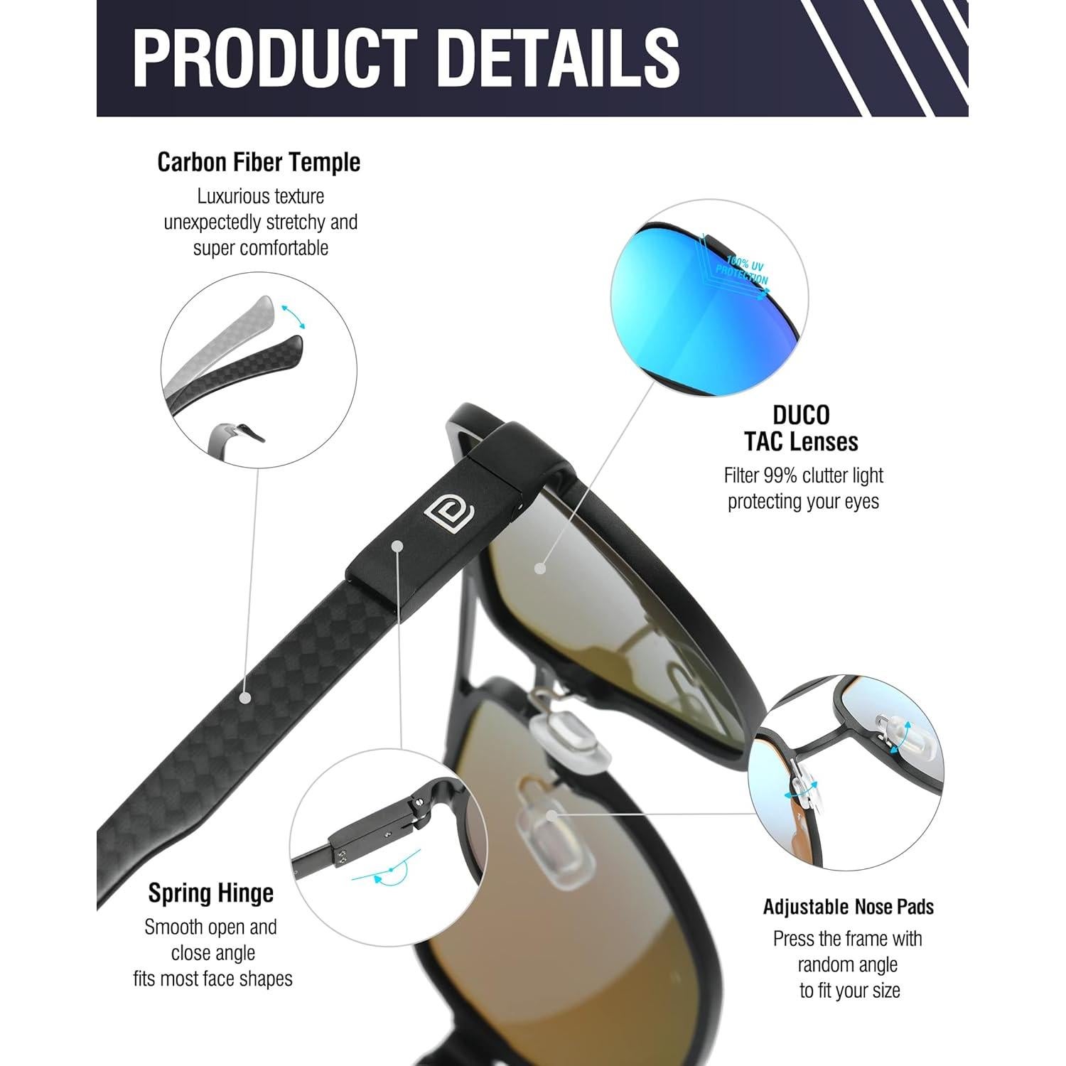 Gafas de sol aviador DUCO modelo 3051 polarizadas UV