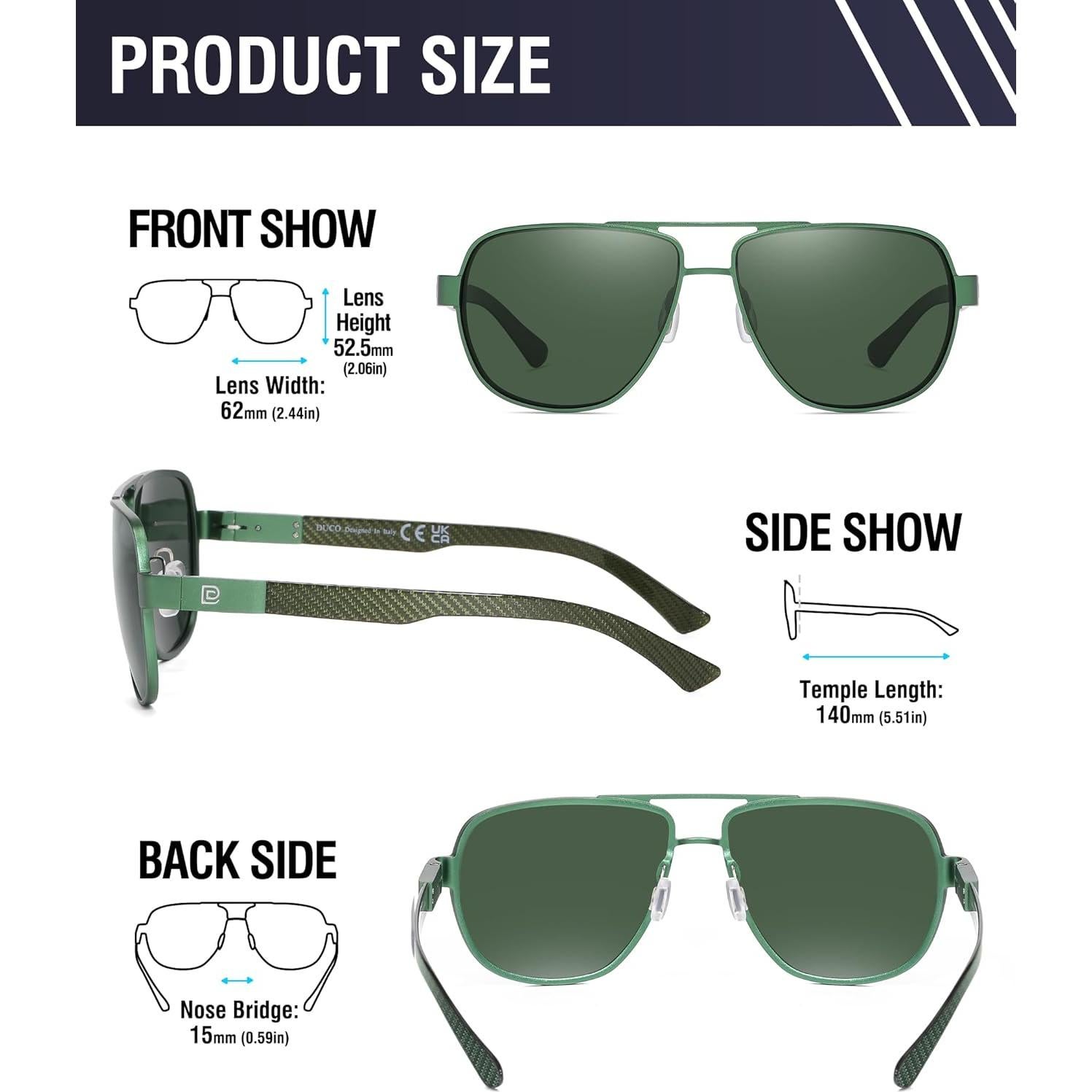 Gafas de sol aviador DUCO 3051 polarizadas UV protección