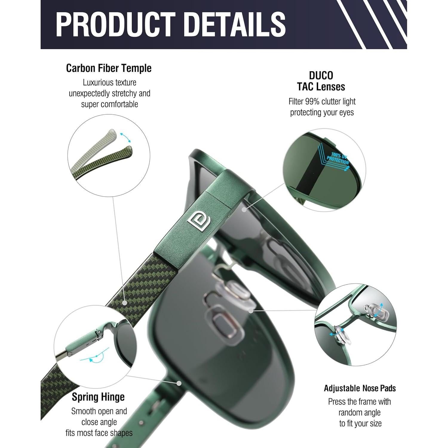 Gafas de sol aviador DUCO 3051 polarizadas UV protección