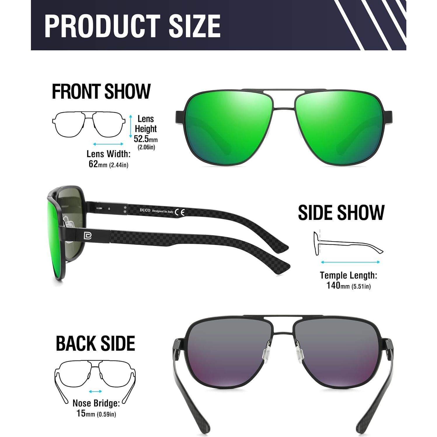 Gafas de sol aviador DUCO 3051 polarizadas UV protección