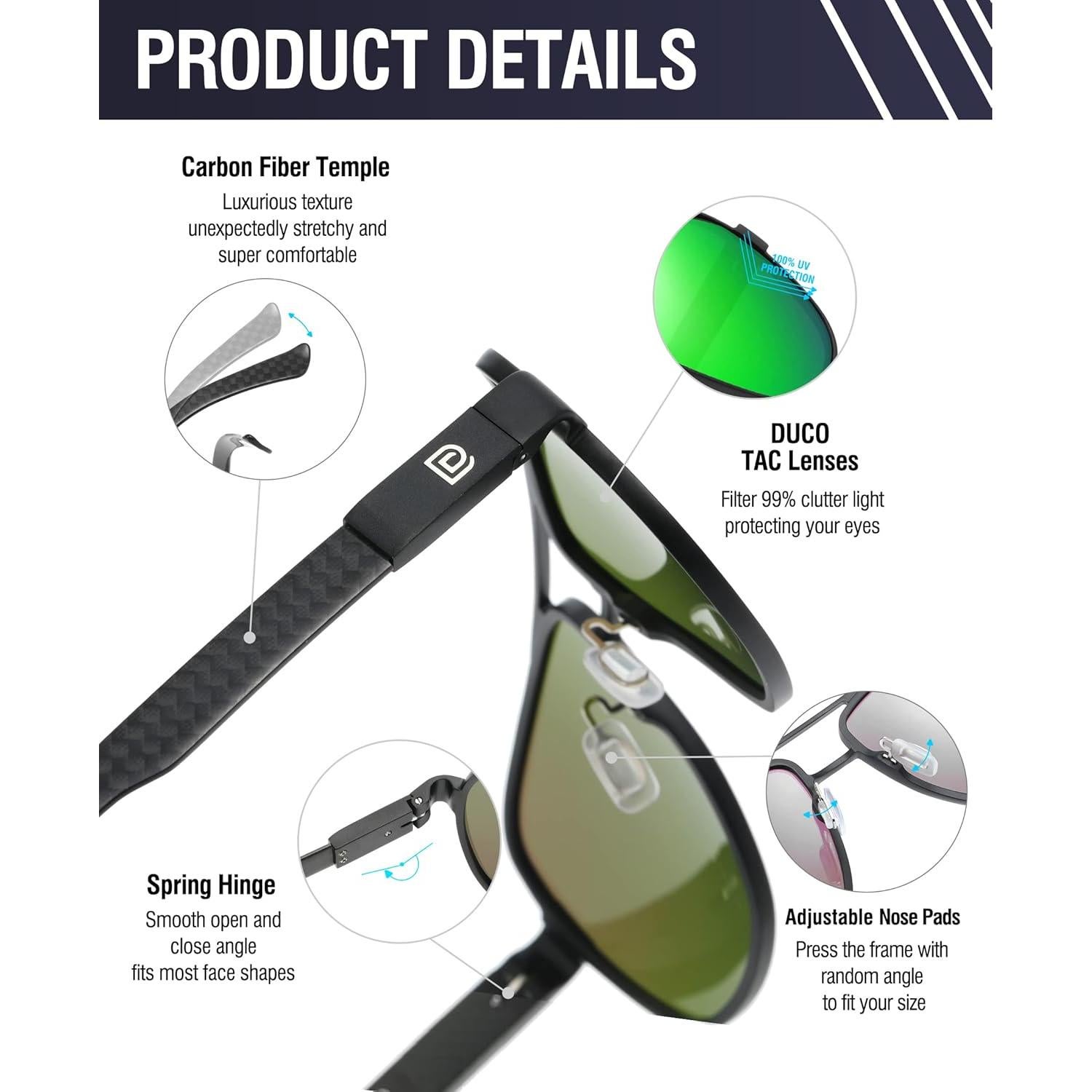 Gafas de sol aviador DUCO 3051 polarizadas UV protección