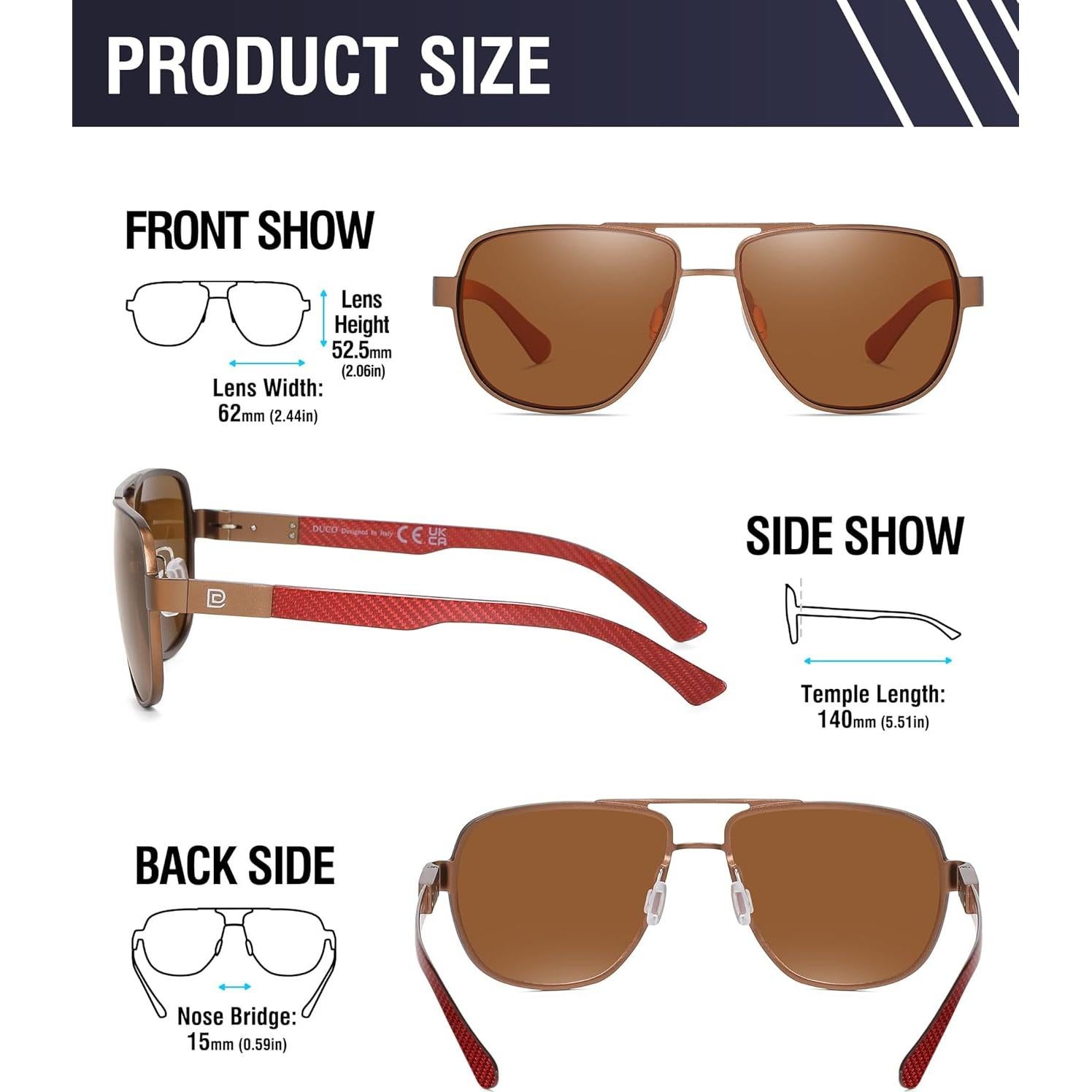 Gafas de sol aviador DUCO 3051 polarizadas UV protección