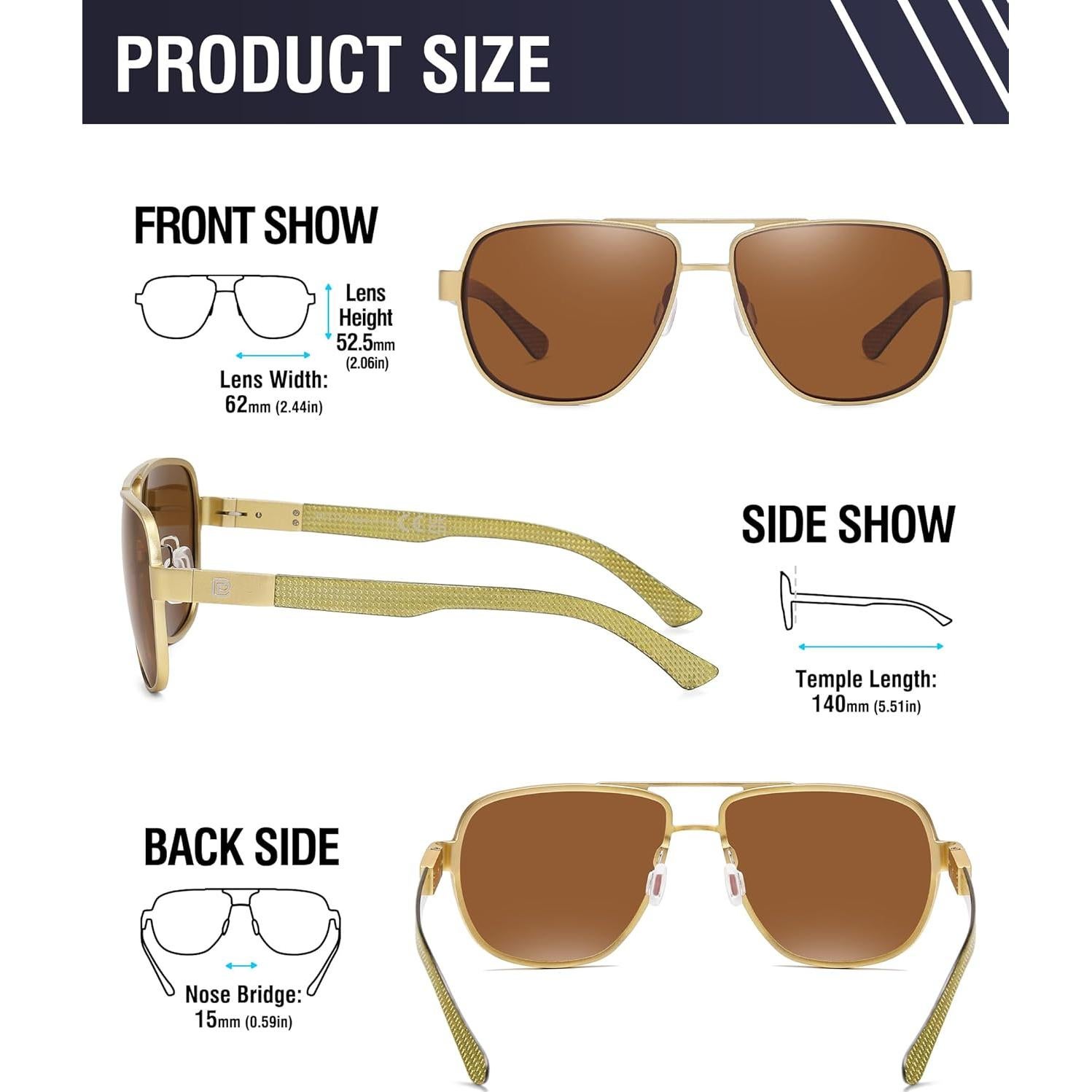 Gafas de sol aviador DUCO 3051 polarizadas UV protección