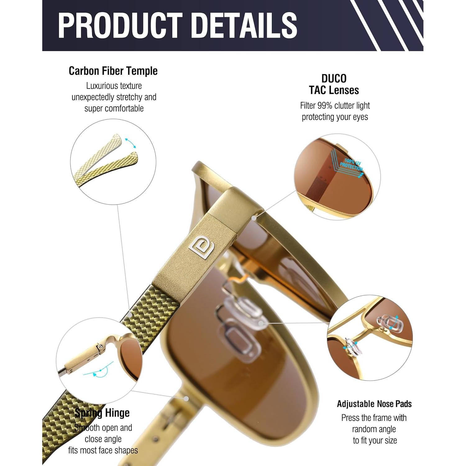 Gafas de sol aviador DUCO 3051 polarizadas UV protección