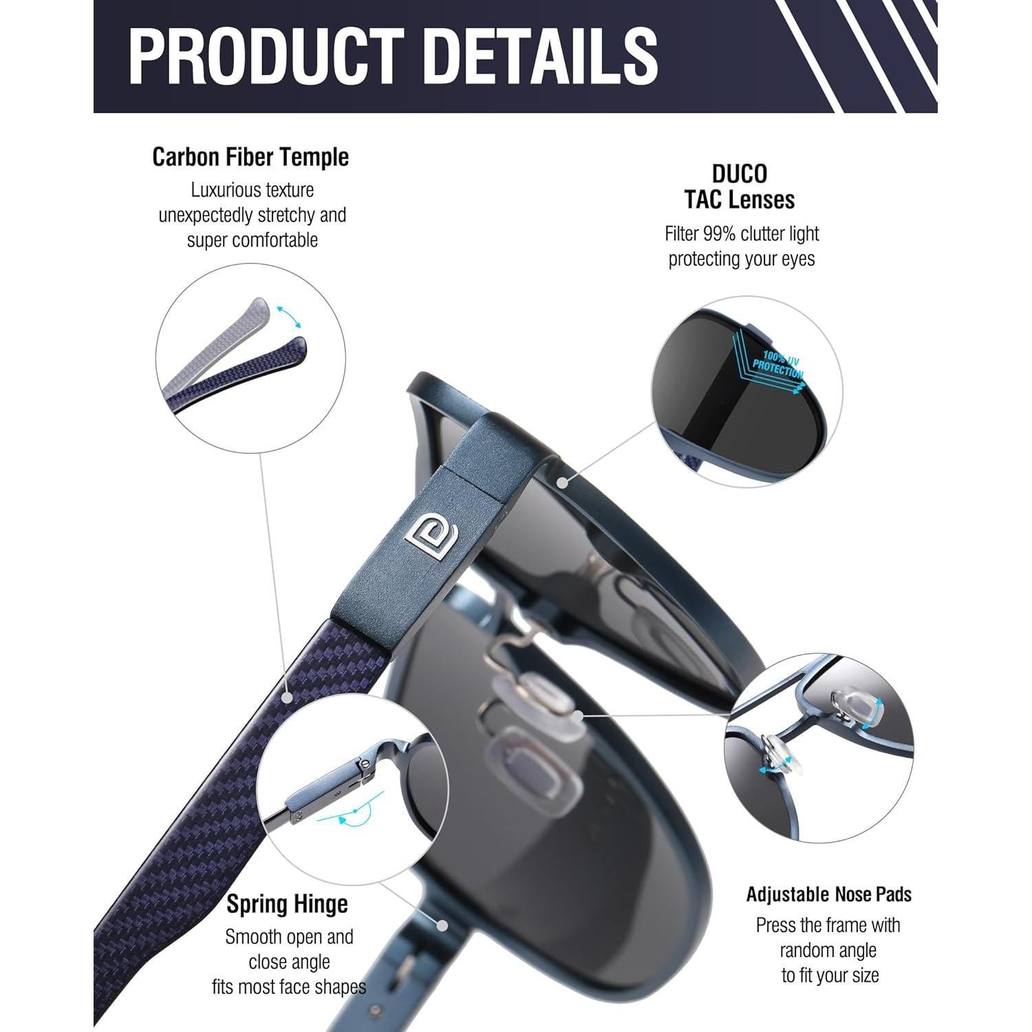 Gafas de sol aviador DUCO 3051 polarizadas UV protección