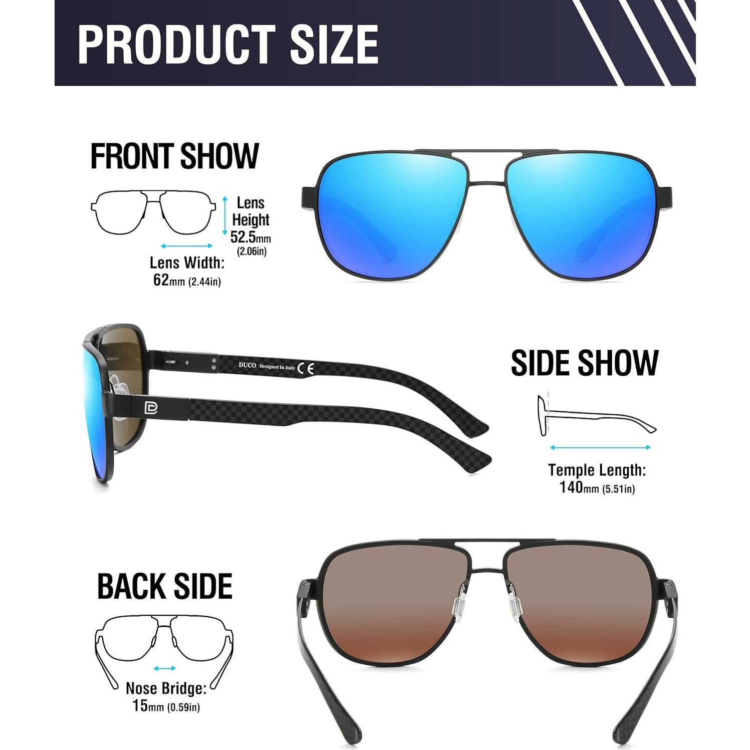 Gafas de sol aviador DUCO 3051 polarizadas UV protección