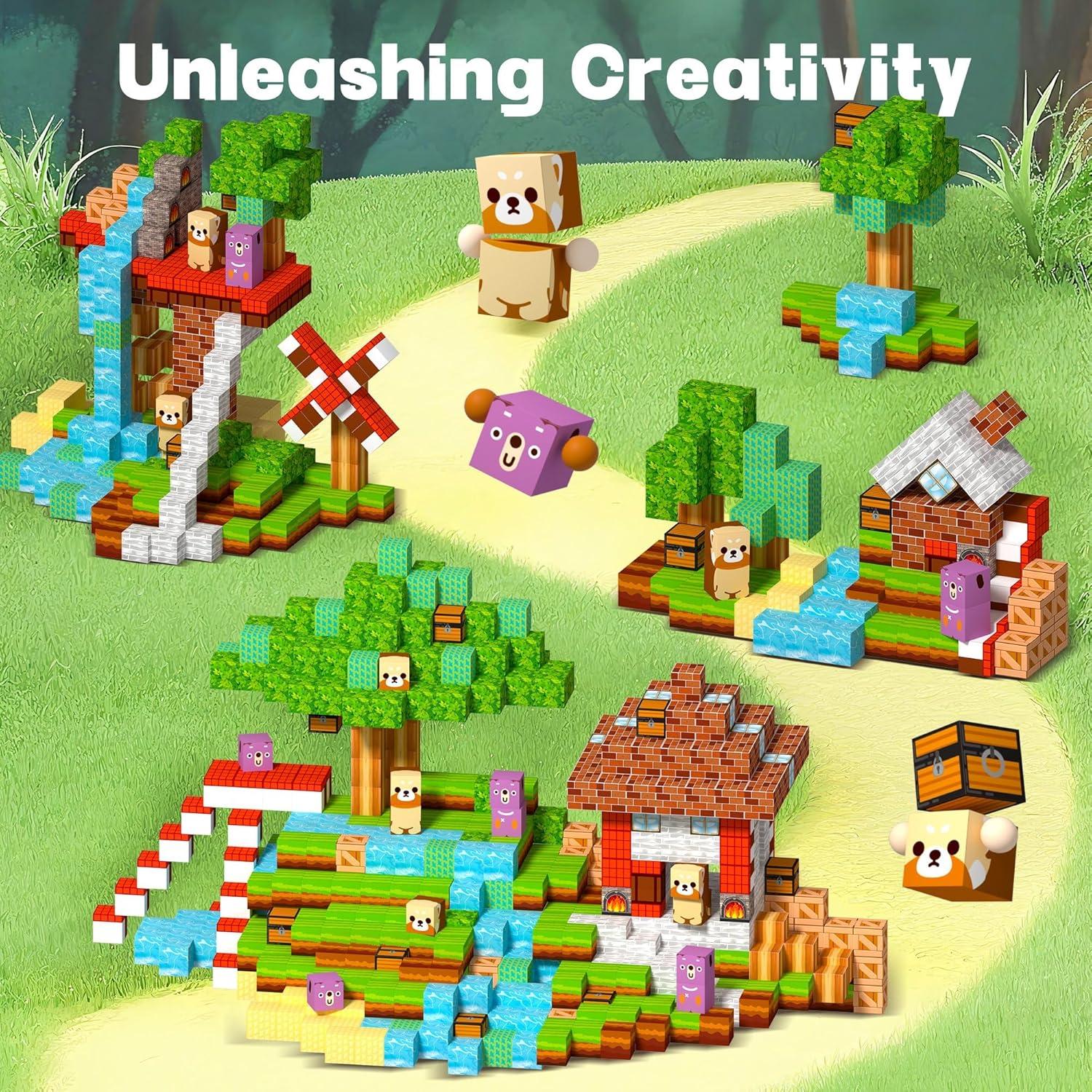 Set de 150 Bloques Magnéticos MQGEWQ Verde 2.03 cm para Niños