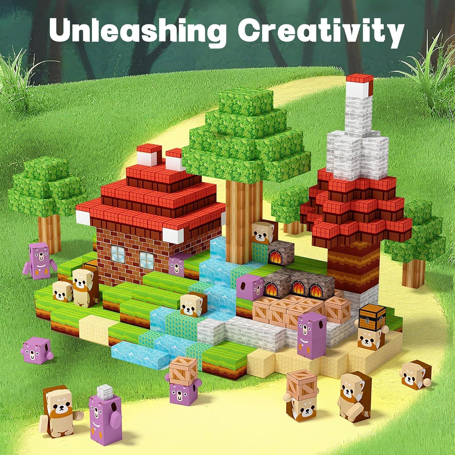 Set de 150 Bloques Magnéticos MQGEWQ Verde 2.03 cm para Niños