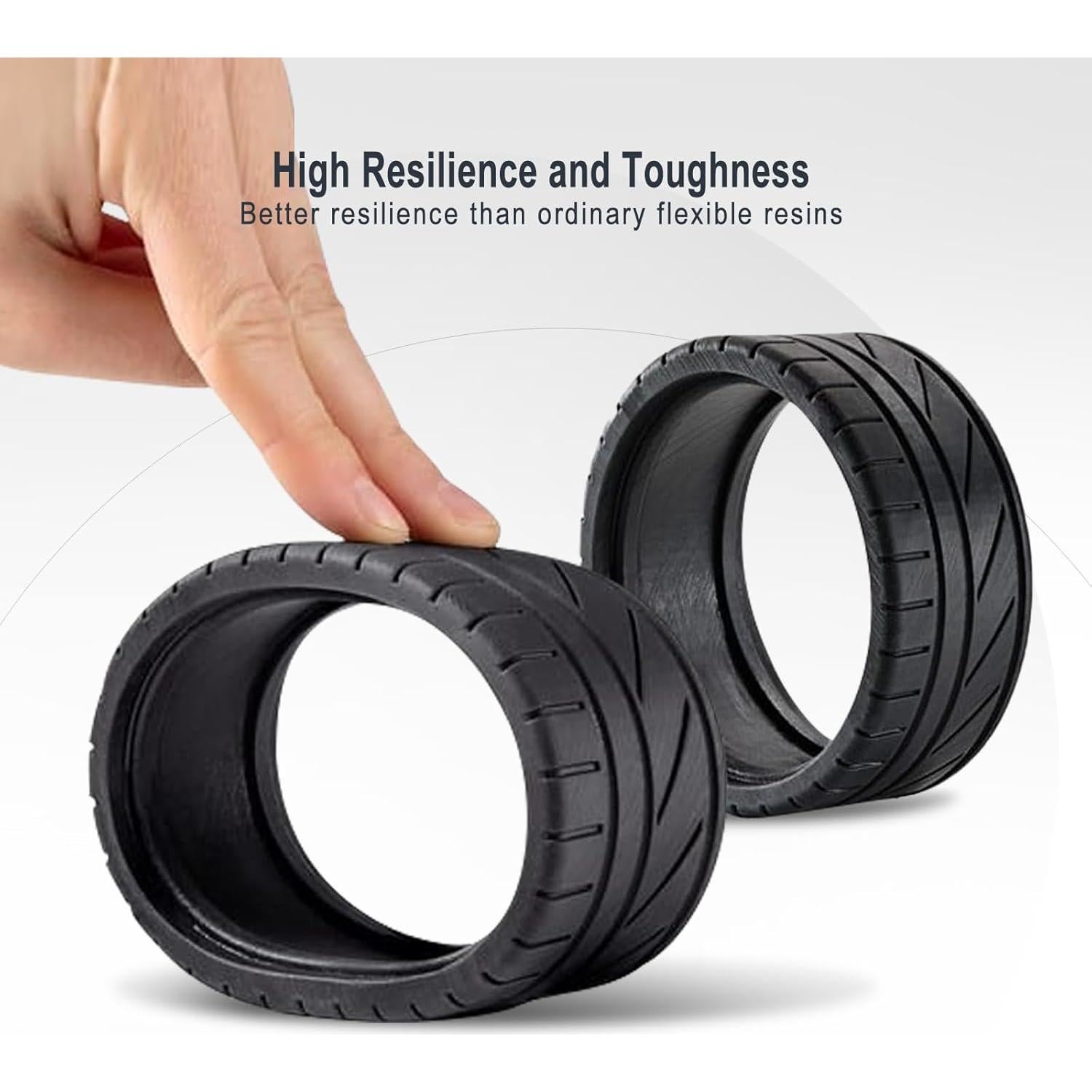 Resina Flexible YOUSU 1kg 80A para Impresora 3D UV Negra