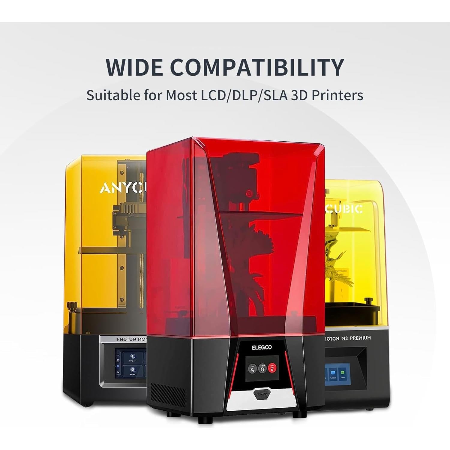 Resina Flexible YOUSU 1kg 80A para Impresora 3D UV Negra