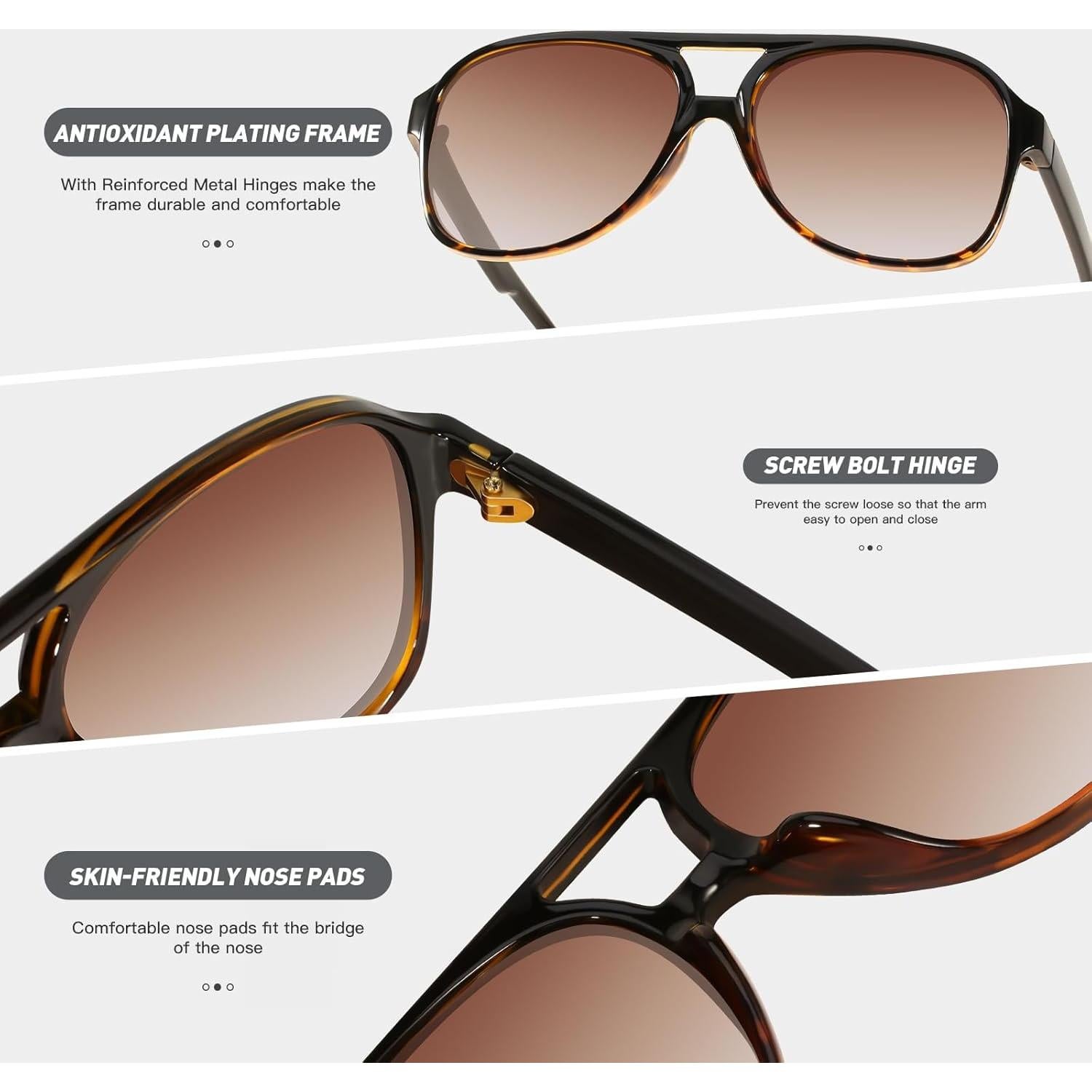 Gafas de Sol Retro Aviador YDAOWKN UV400 para Mujeres y Hombres