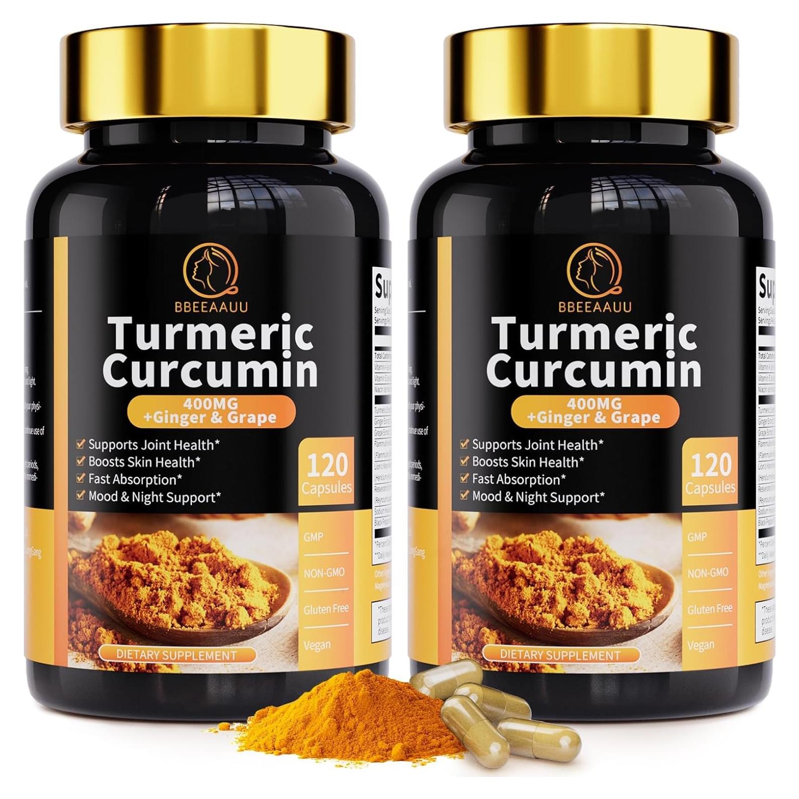 Suplemento de Cúrcuma Curcumina BBEEAAUU 120 Cápsulas 11 en 1