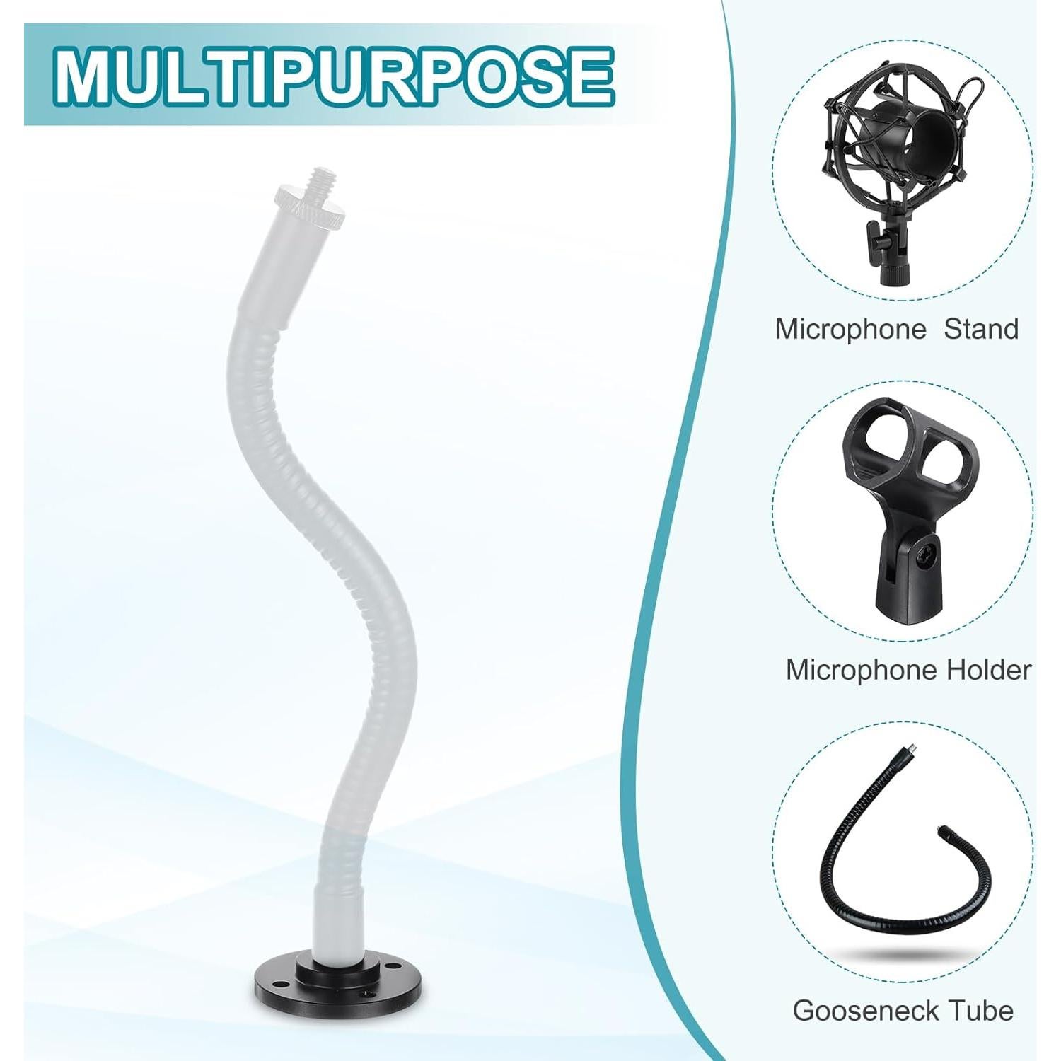 Montaje de Brida de Micrófono PATIKIL con Rosca M6x1 Negro