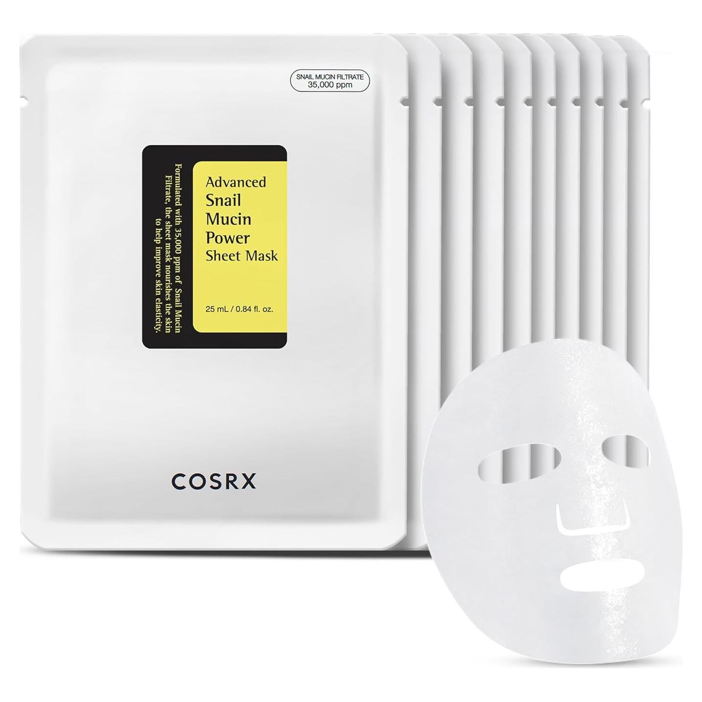 Máscara Facial COSRX de Mucina de Caracol 10 Piezas