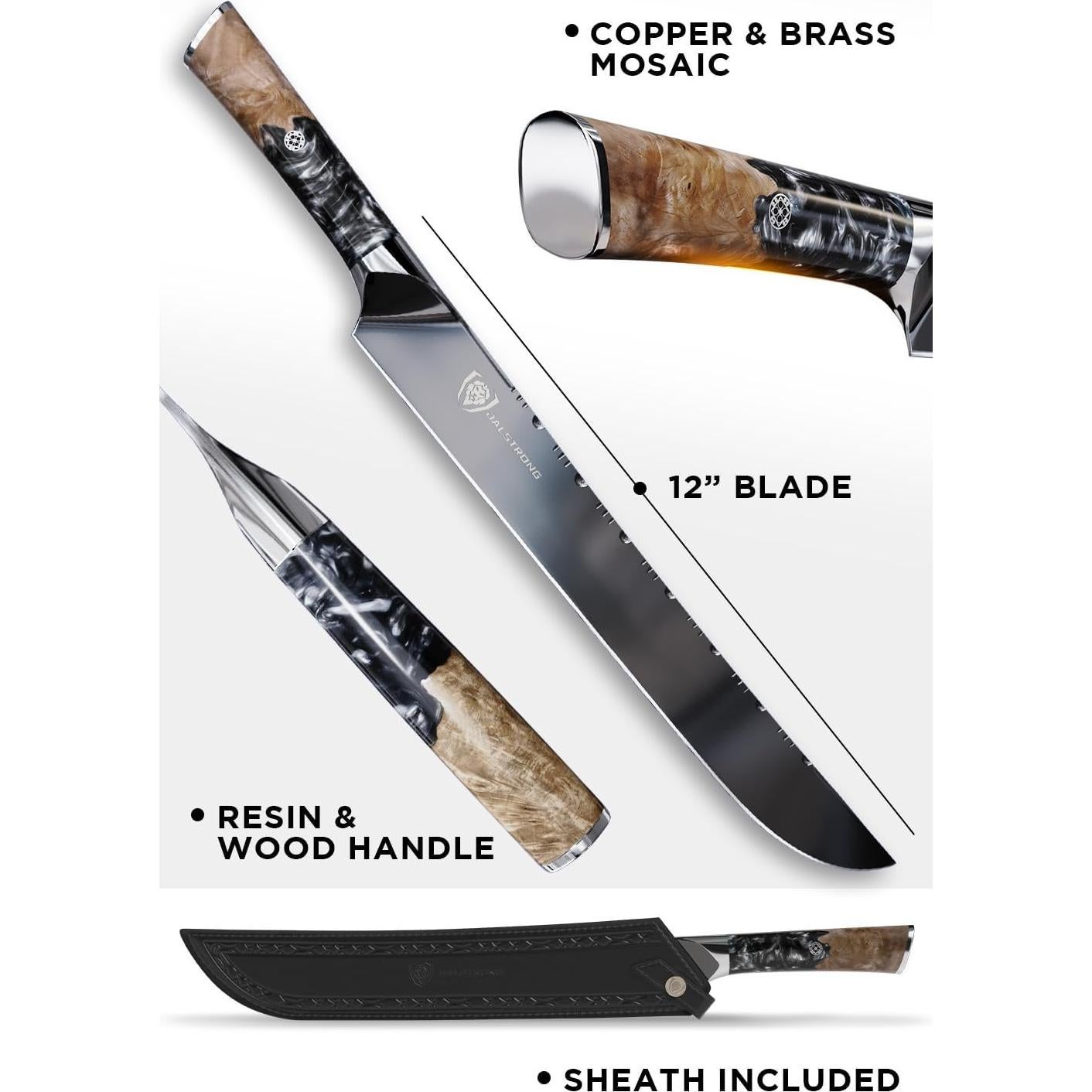 Cuchillo de Rebanar Dalstrong 30.5 cm Valhalla Titanio Negro