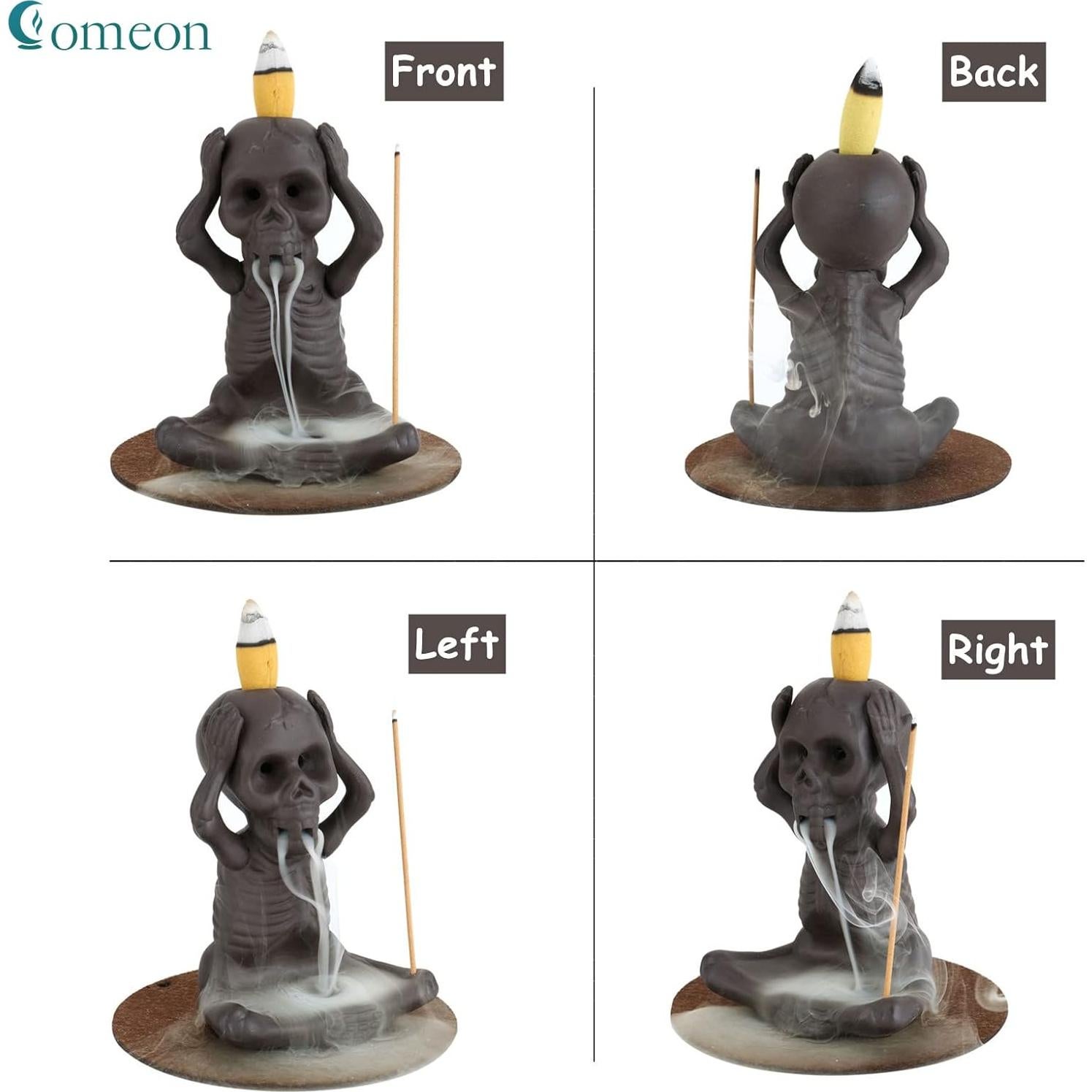 Soporte para Incienso Comeon Calavera Cerámica 11.48 cm