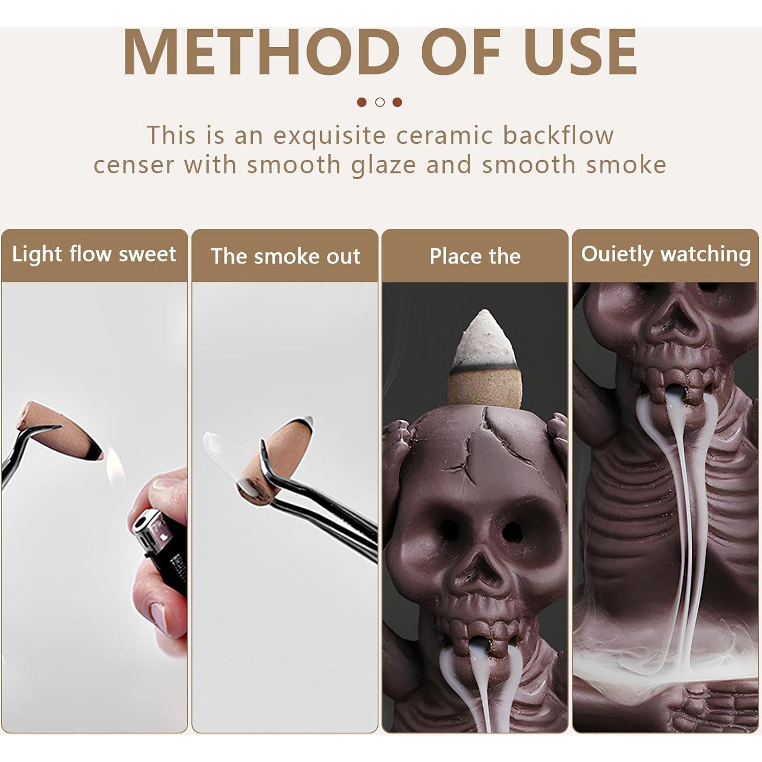 Soporte para Incienso Comeon Calavera Cerámica 11.48 cm