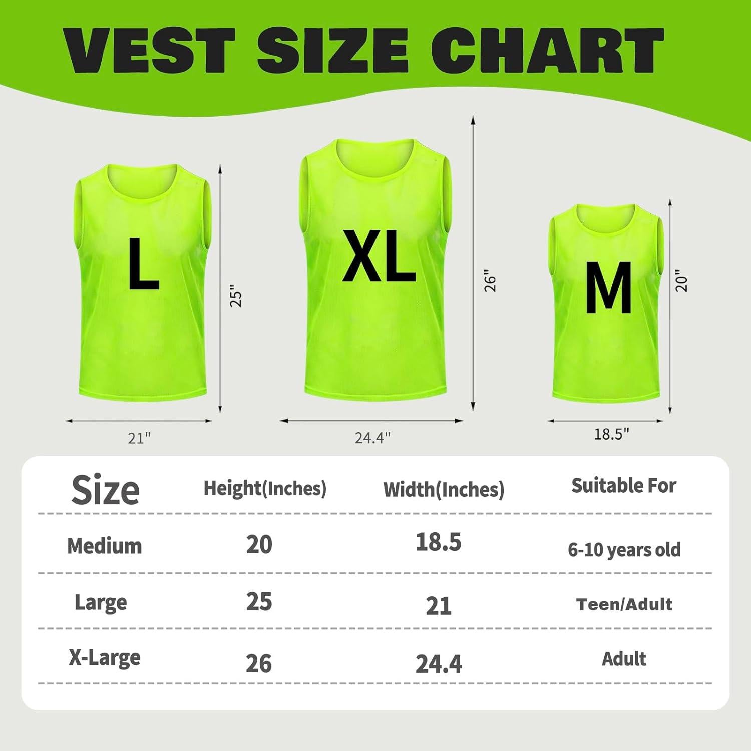 Chalecos de Entrenamiento PULUOMASI 12/24/48 Piezas Malla