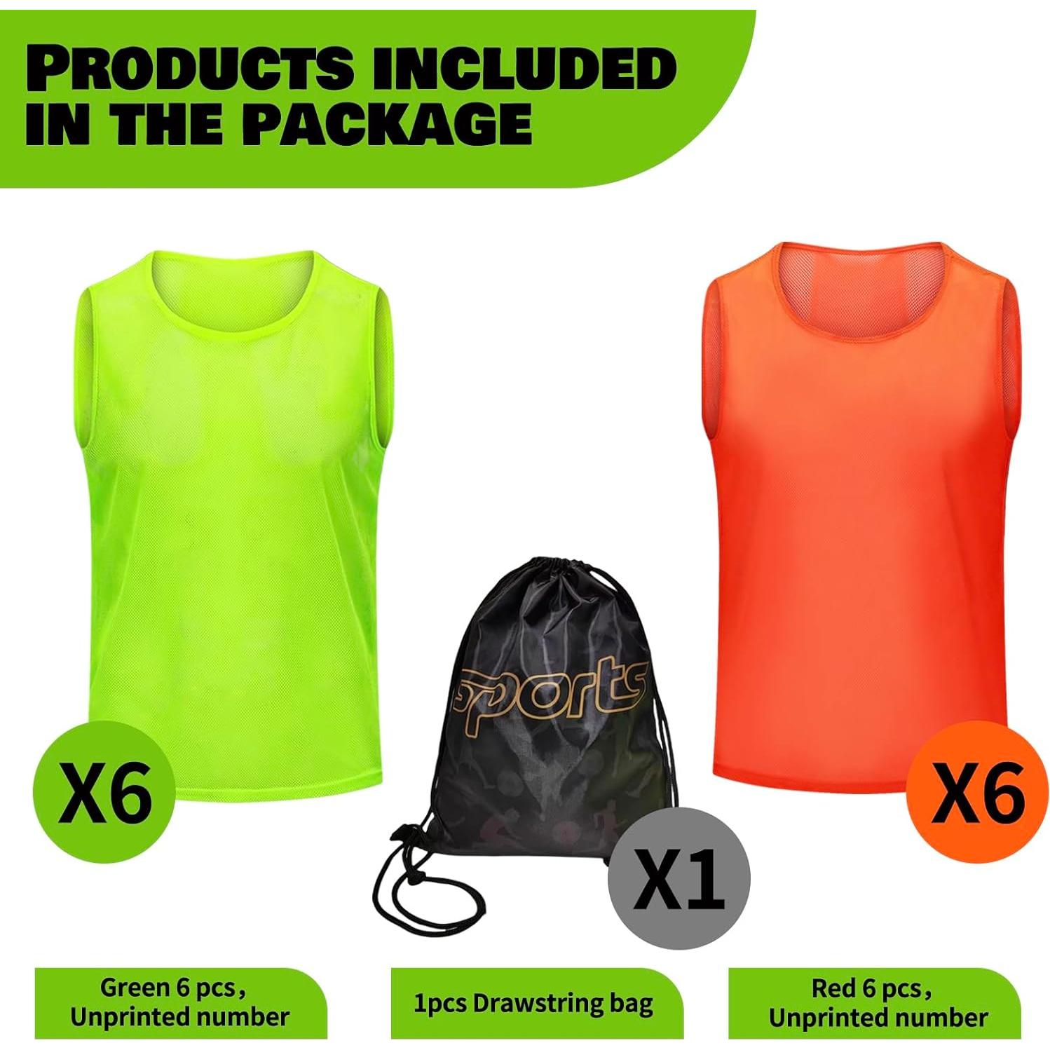 Chalecos de Entrenamiento PULUOMASI 12/24/48 Piezas Malla