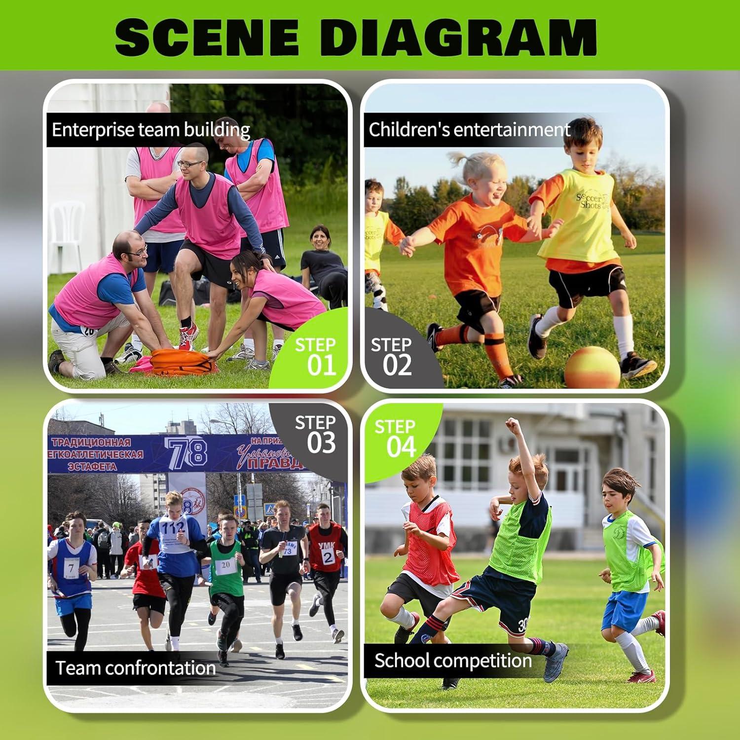 Chalecos de Entrenamiento PULUOMASI 12/24/48 Piezas Malla