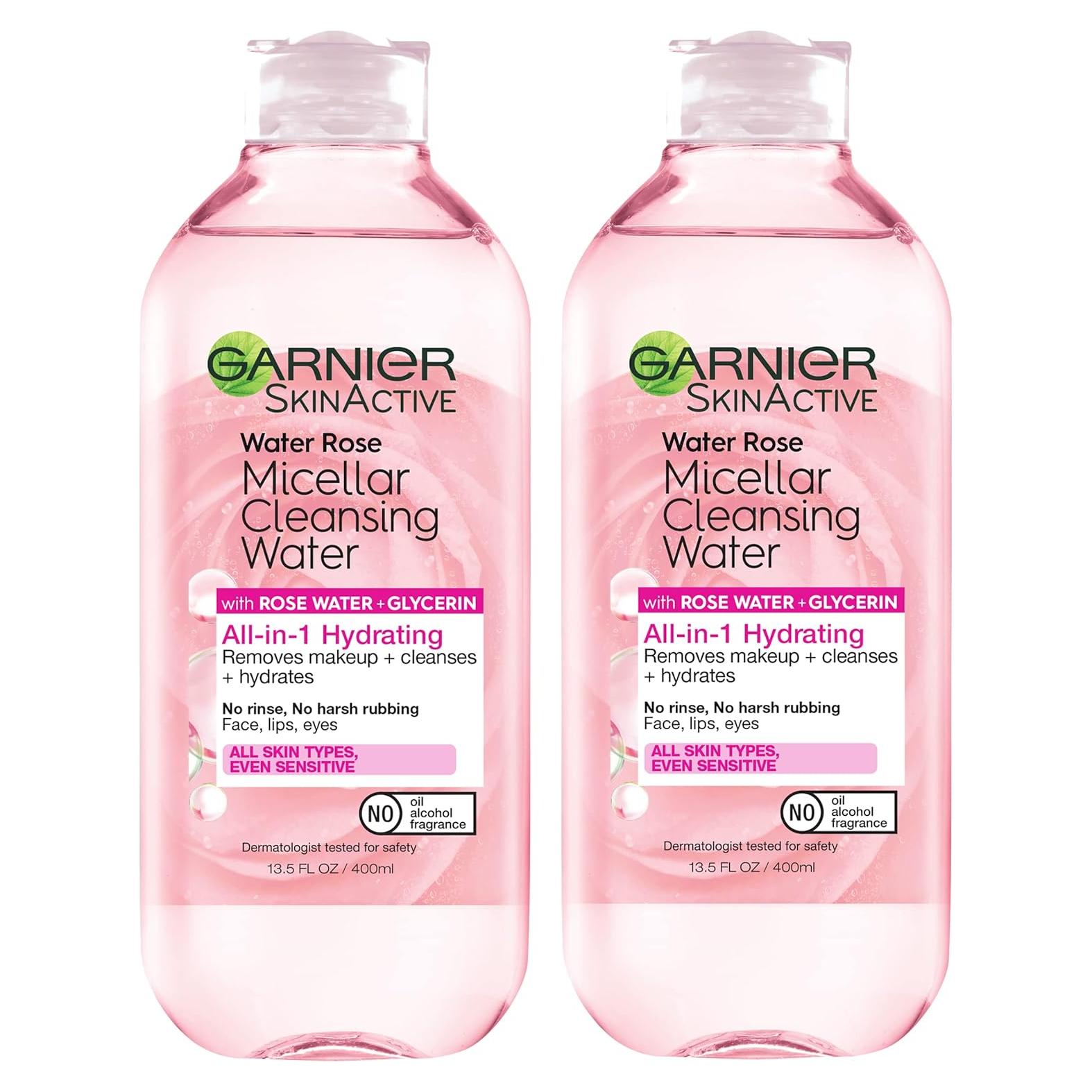 Agua Micelar Garnier Rosa 400ml Hidratante Vegano 2 Pzs